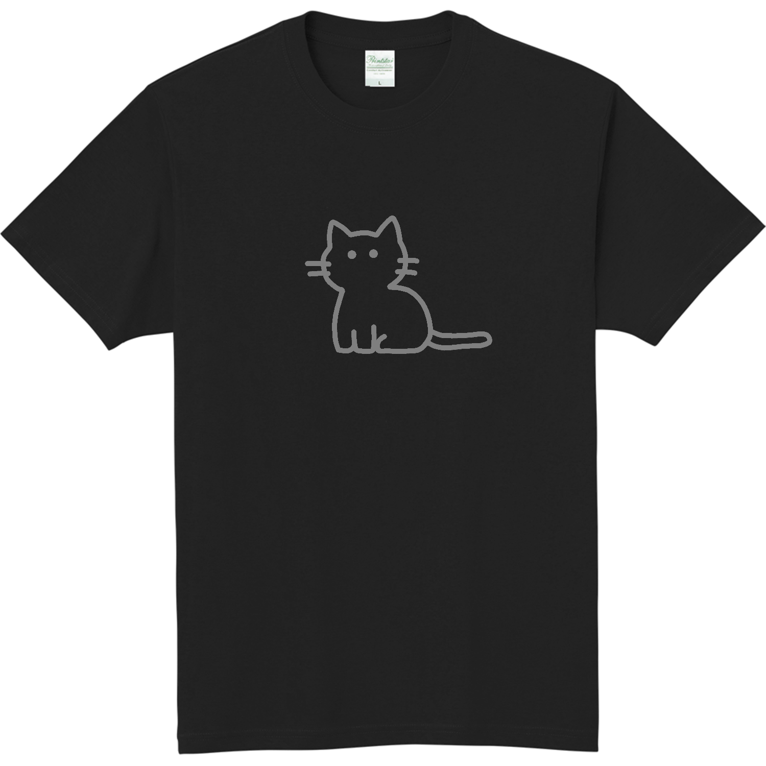 ねこ（グレー） 軽量Ｔシャツ
