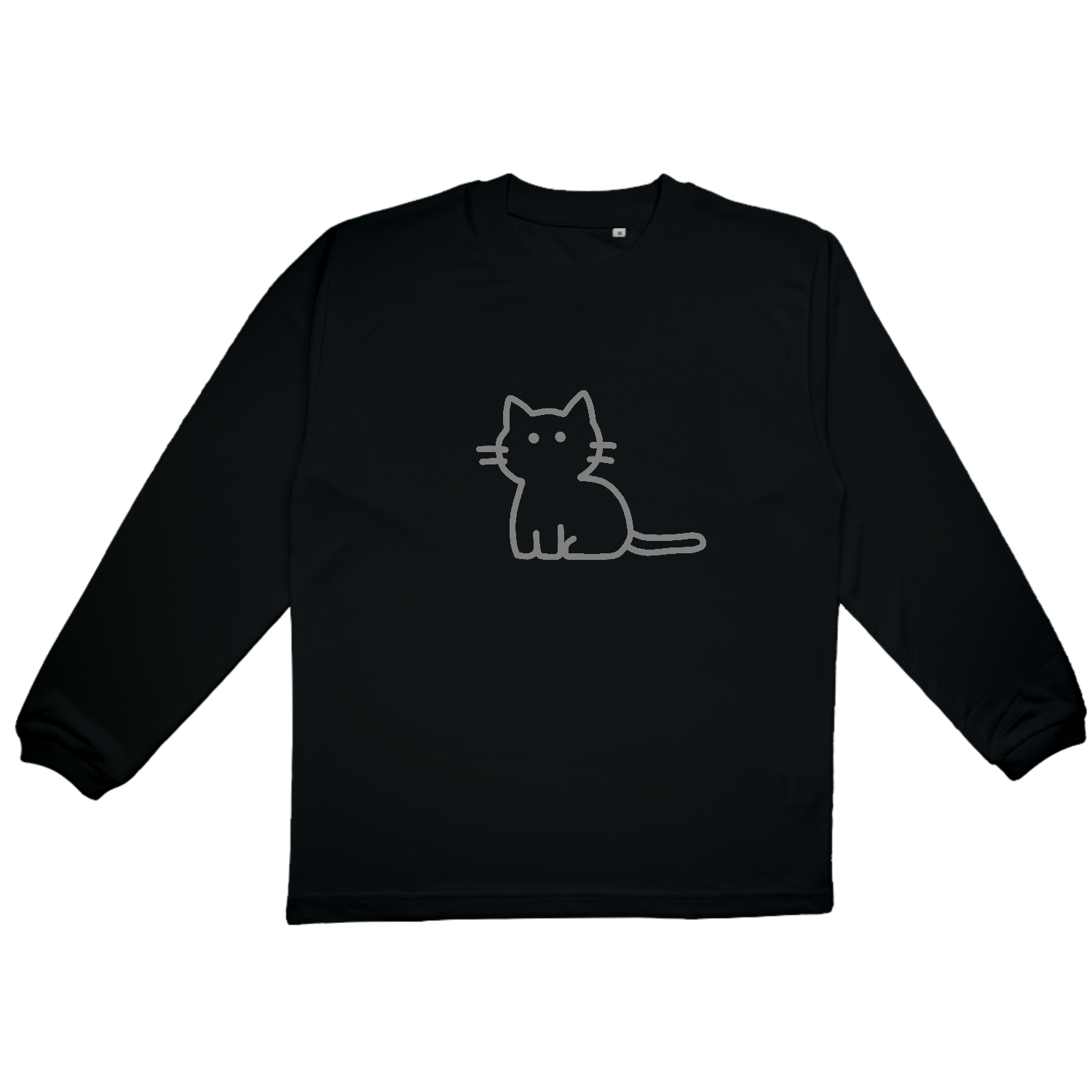 ねこ（グレー） プリンタブルドライ長袖Ｔシャツ