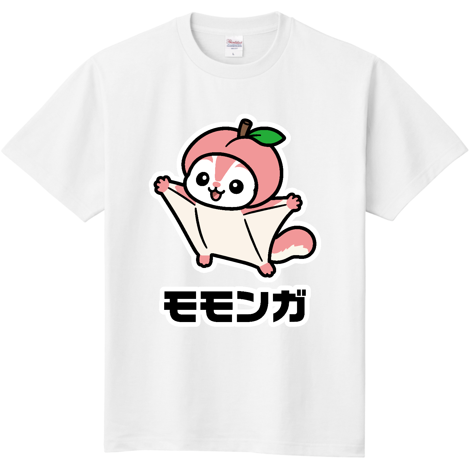 モモンガ【桃×モモンガ ダジャレアニマル】 Tシャツ｜オノマトピア