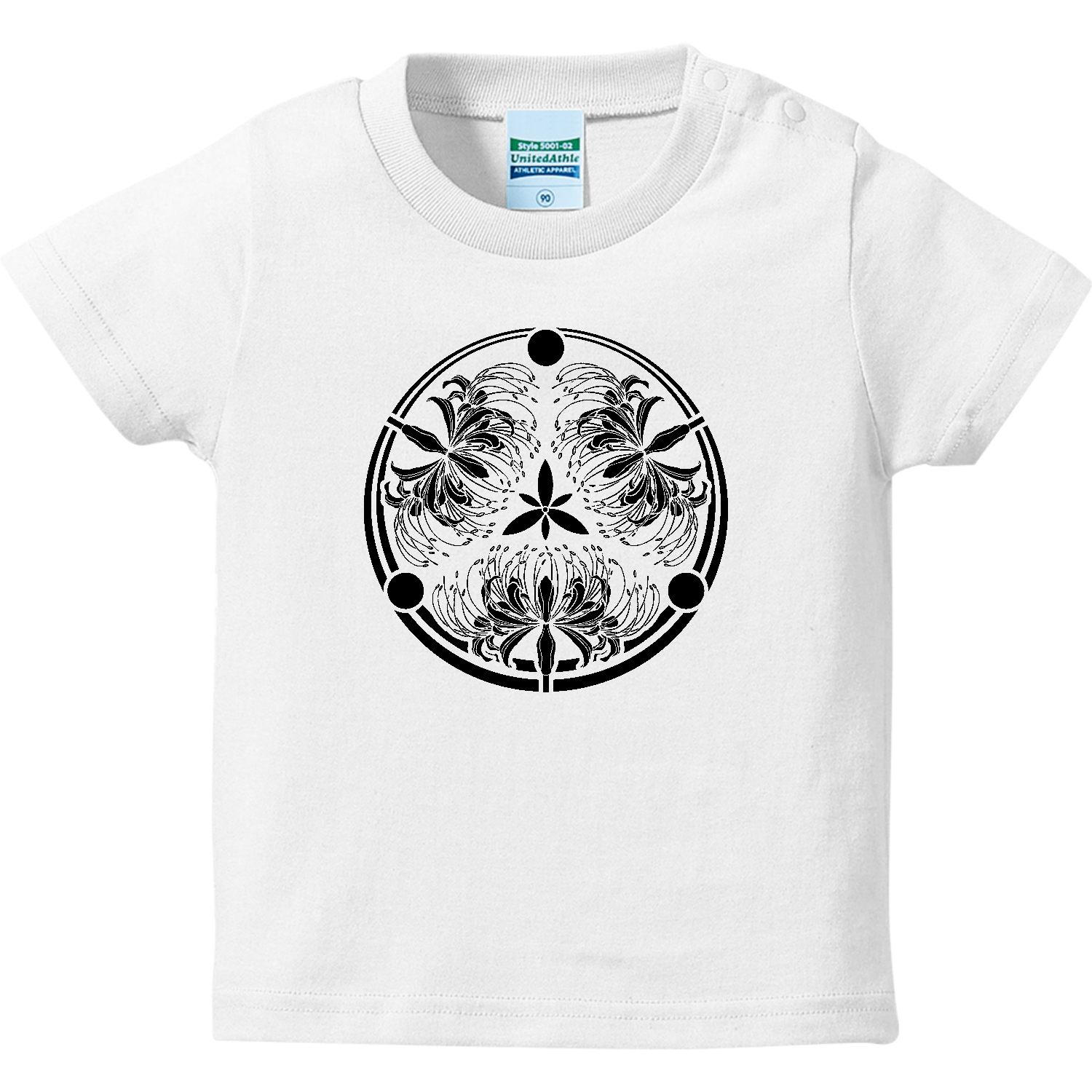 彼岸花の家紋 ハイクオリティーベビーTシャツ
