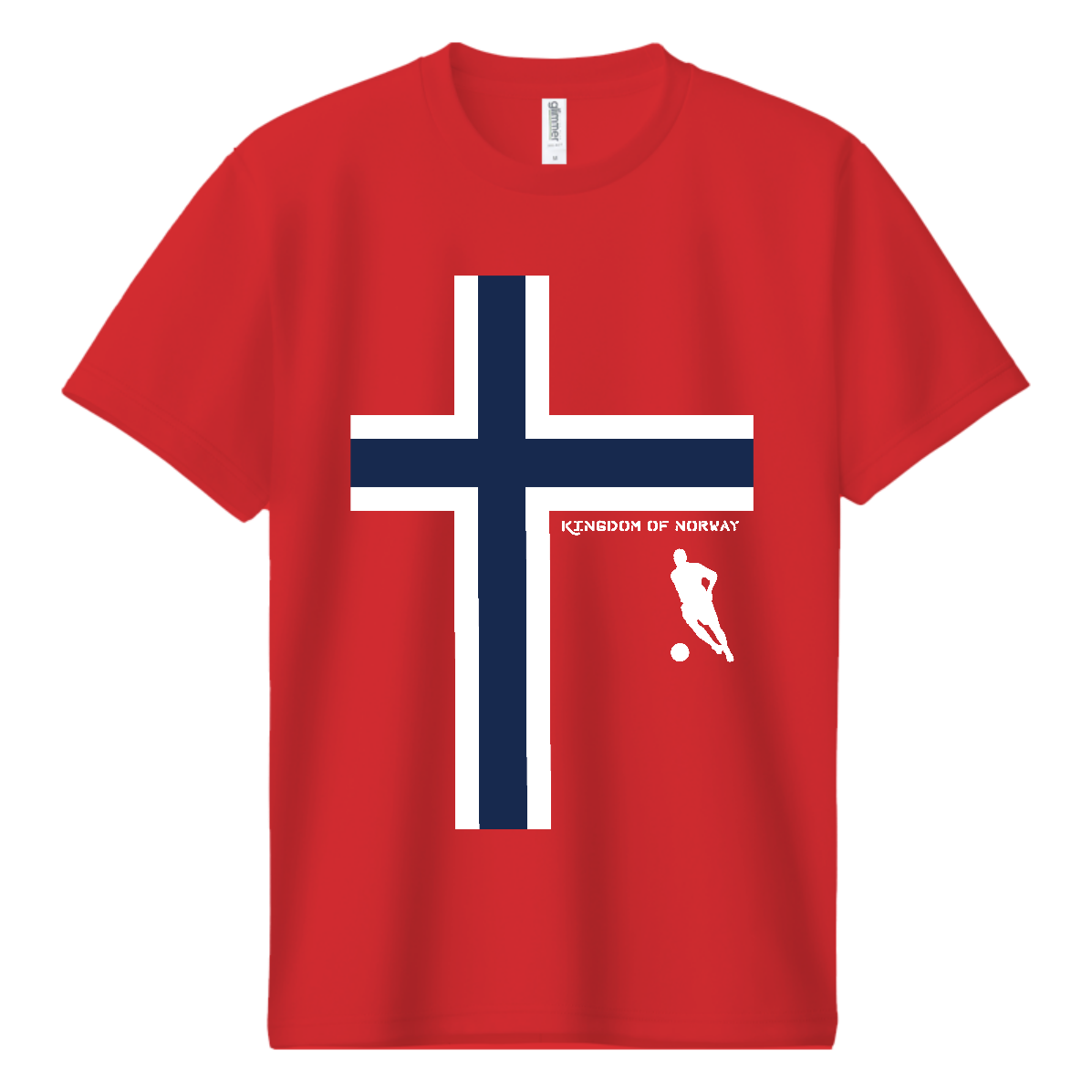 ノルウェー王国・サッカーエディション【ノルウェー国旗×サッカー】 ドライＴシャツ