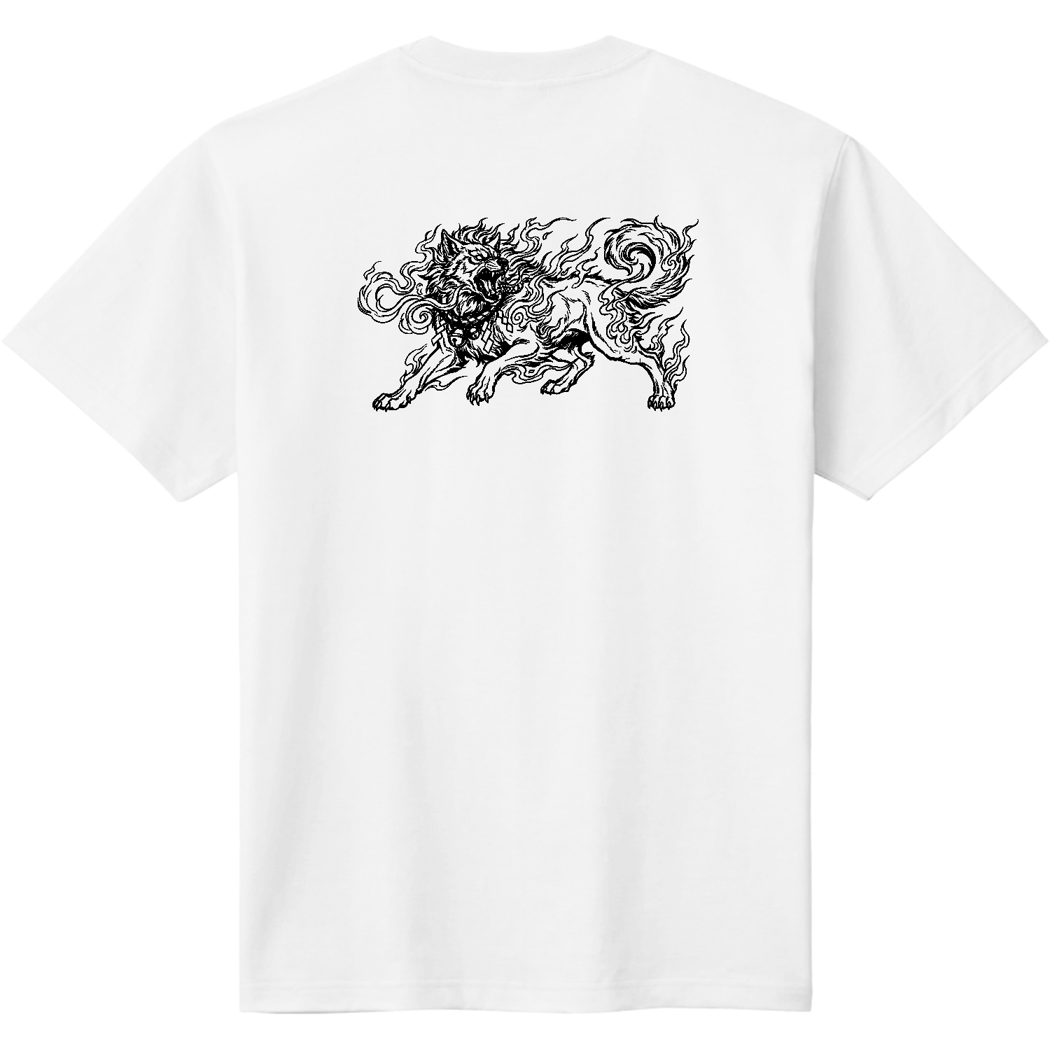 犬神様 線画イラスト 定番Ｔシャツ