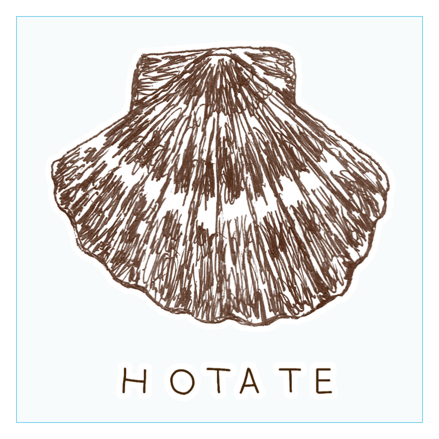 北海道デザイン「ホタテ」 ダイカットアクリルキーホルダー(6×6cm)