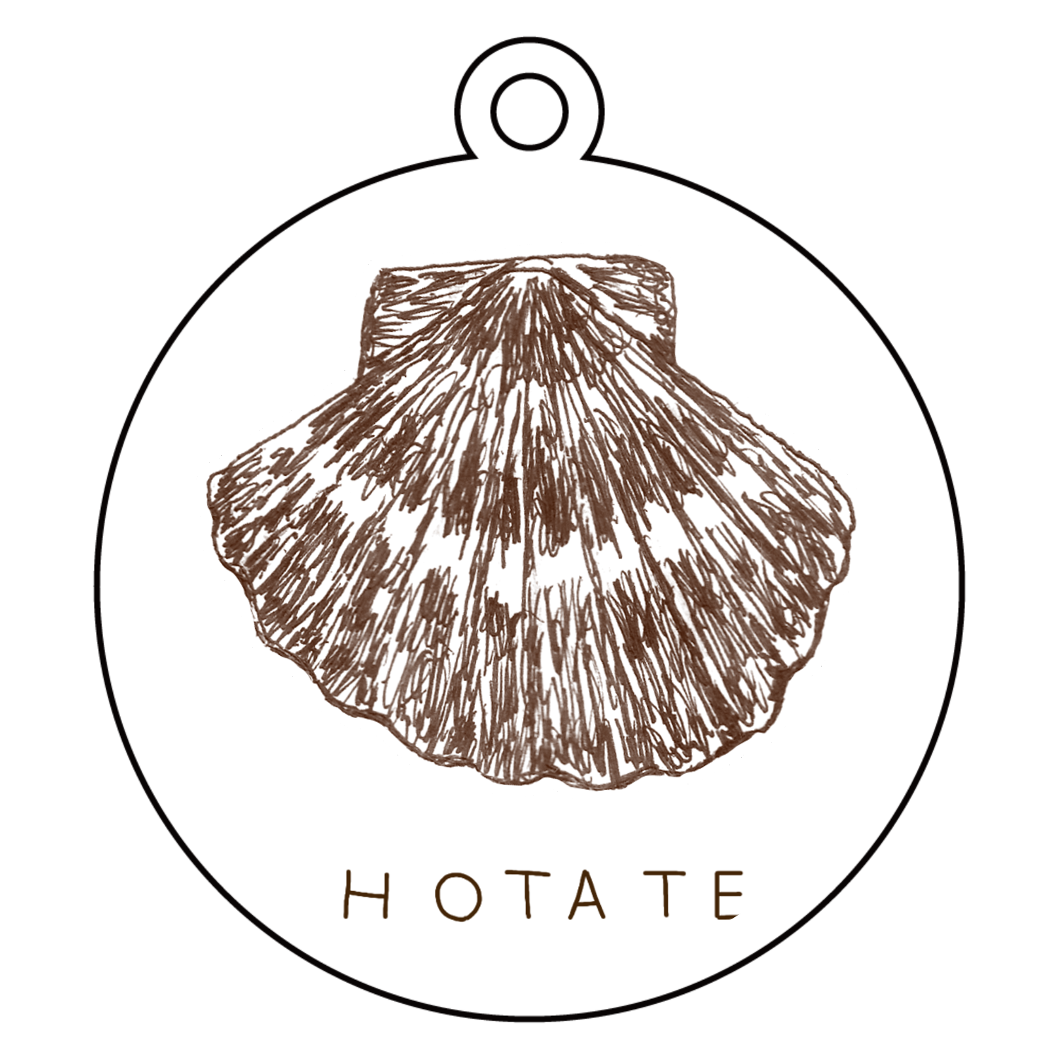 北海道デザイン「ホタテ」 アクリルキーホルダー　丸型 (6cm)