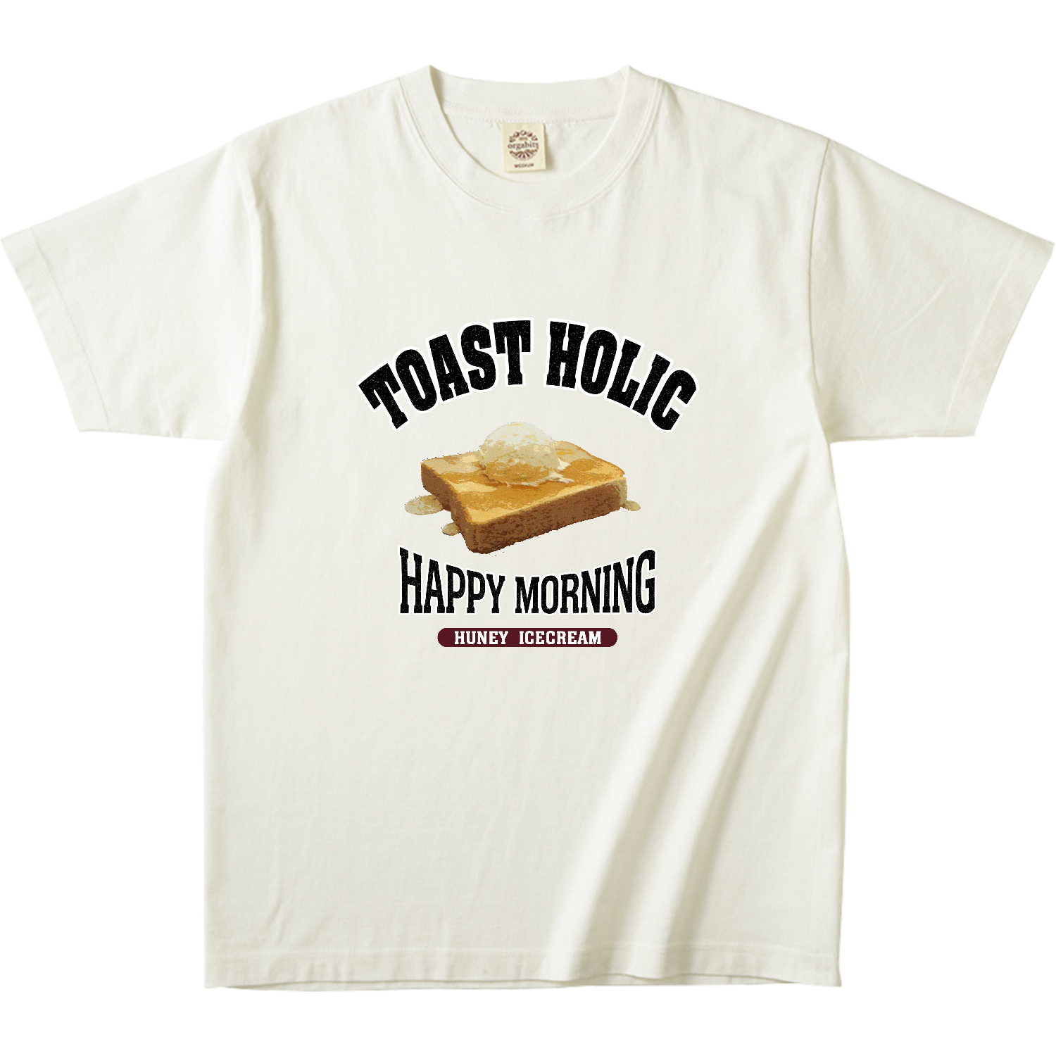 ハニーアイストースト（アレンジトースト 風） オーガニックコットンTシャツ