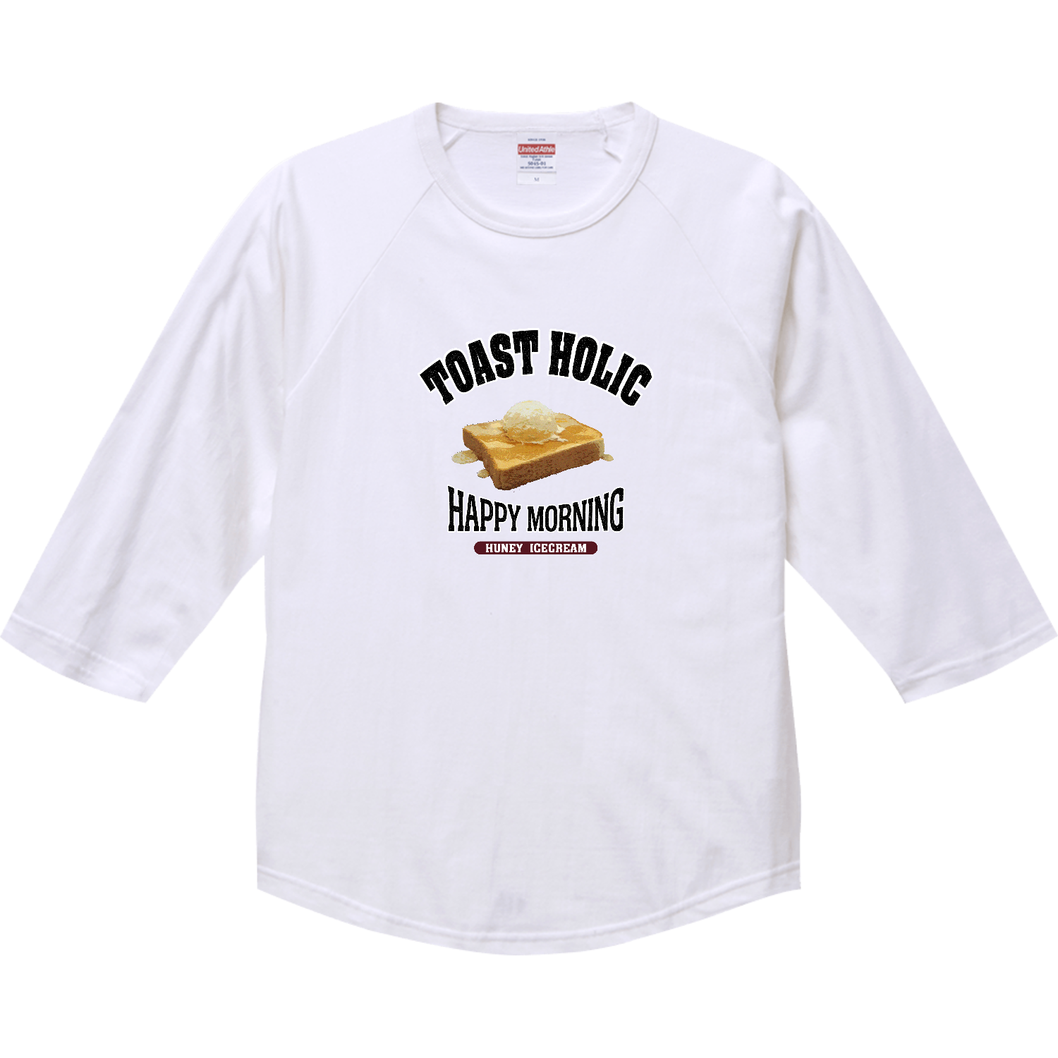 ハニーアイストースト（アレンジトースト 風） ラグランTシャツ（七分袖）