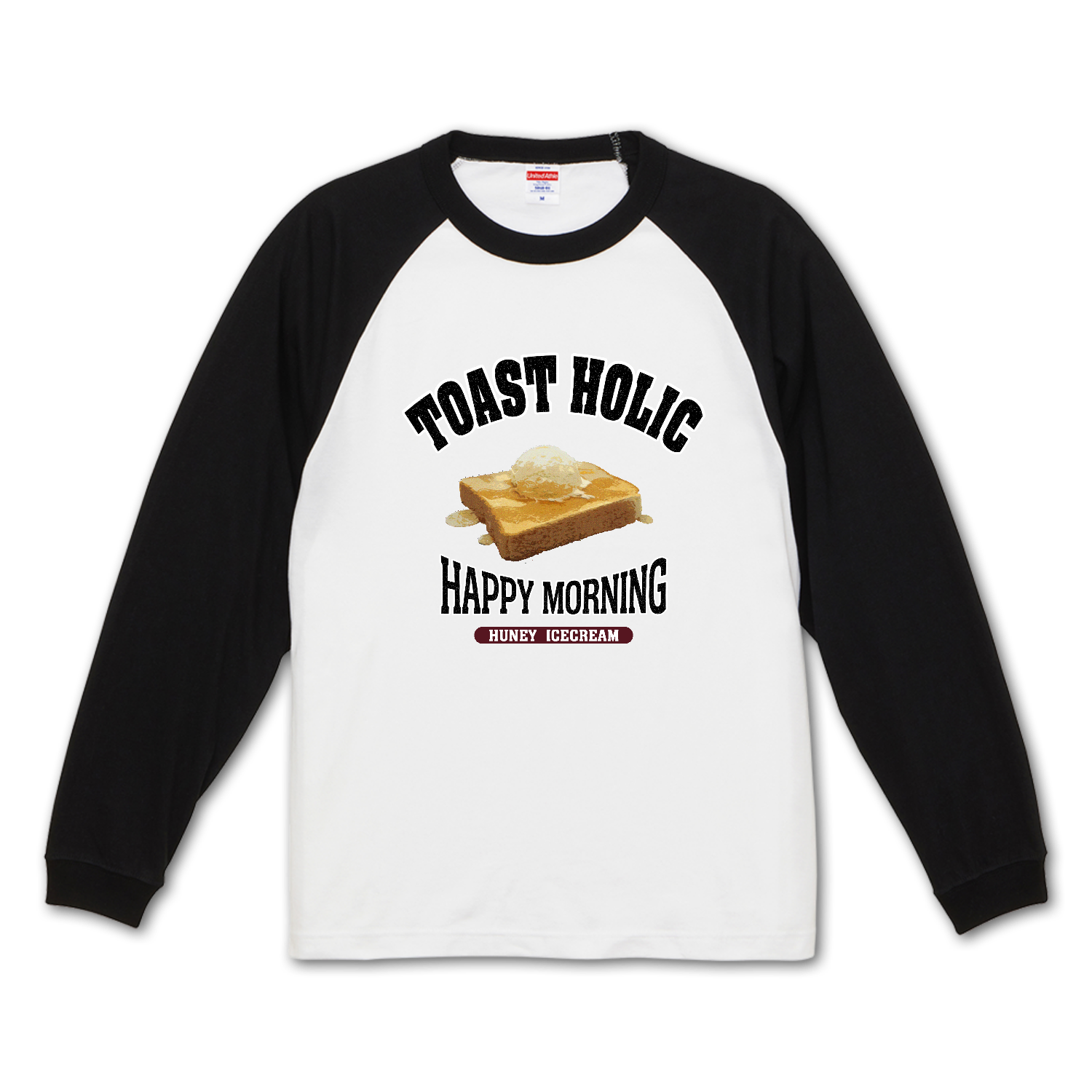ハニーアイストースト（アレンジトースト 風） ラグランロングスリーブTシャツ（1.6インチリブ）