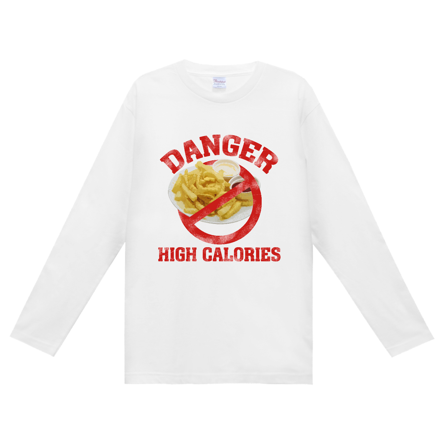 禁・ギザギザフライドポテト 長袖Tシャツ｜メシテロタイプ（飯テロT