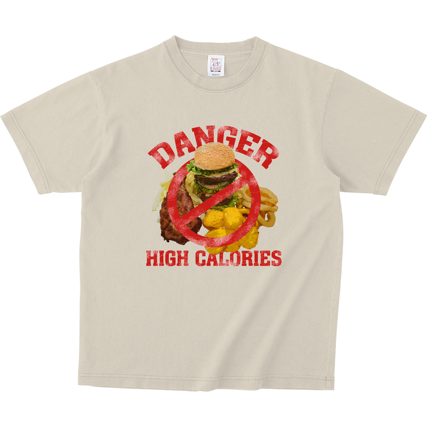 禁・ハンバーガーと揚げ物の欲張りセット ピグメントＴシャツ
