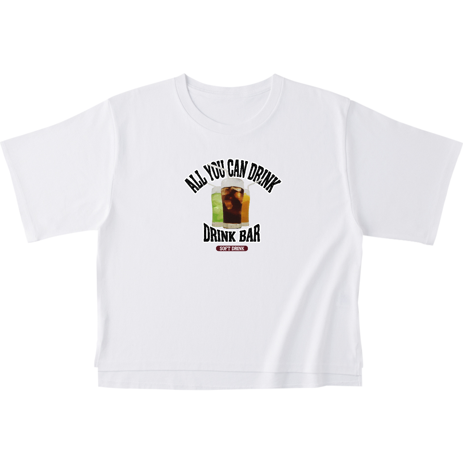 ドリンクバー（ビンテージ風） オープンエンドマックスウェイトウィメンズオーバーTシャツ