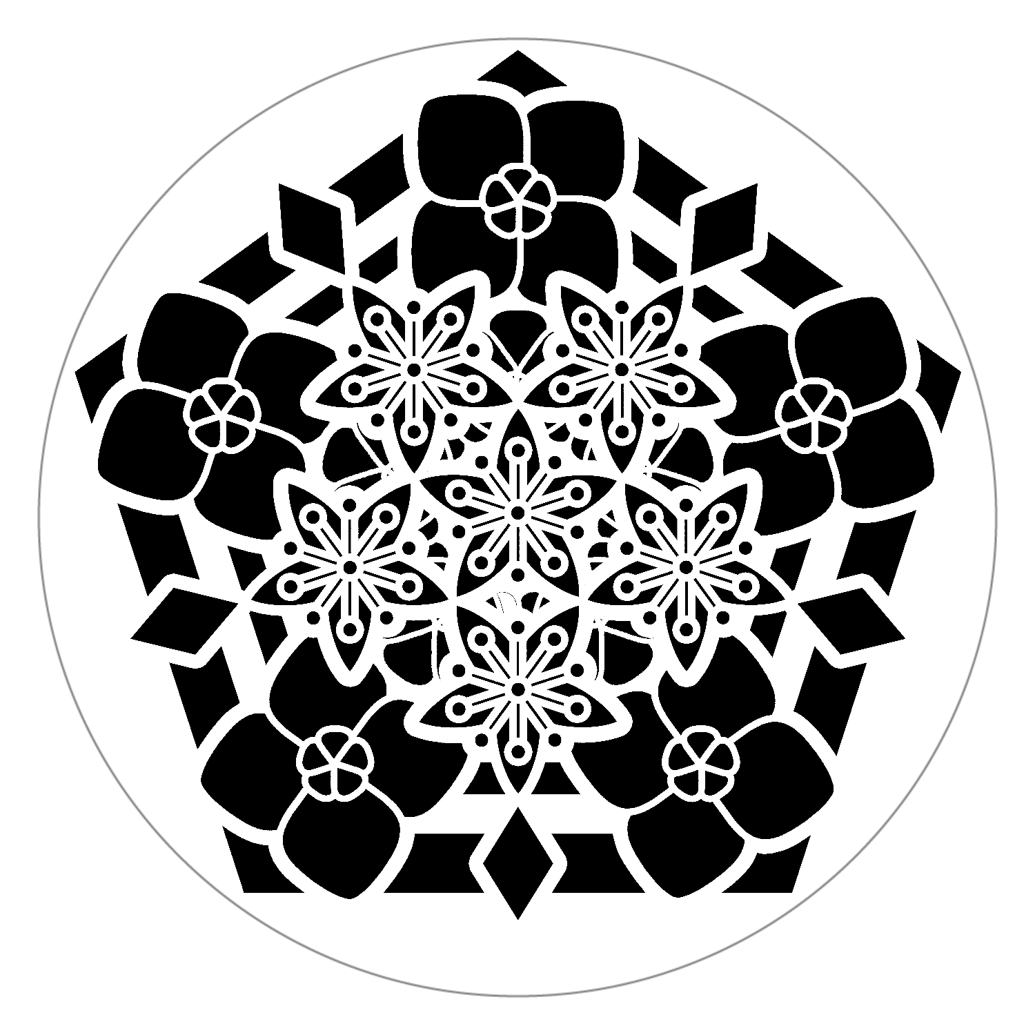 藍姫の家紋白雲石コースター　丸1