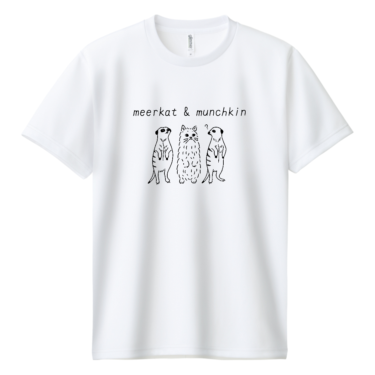 meerkat＆munchkin(ブラック) ドライＴシャツ