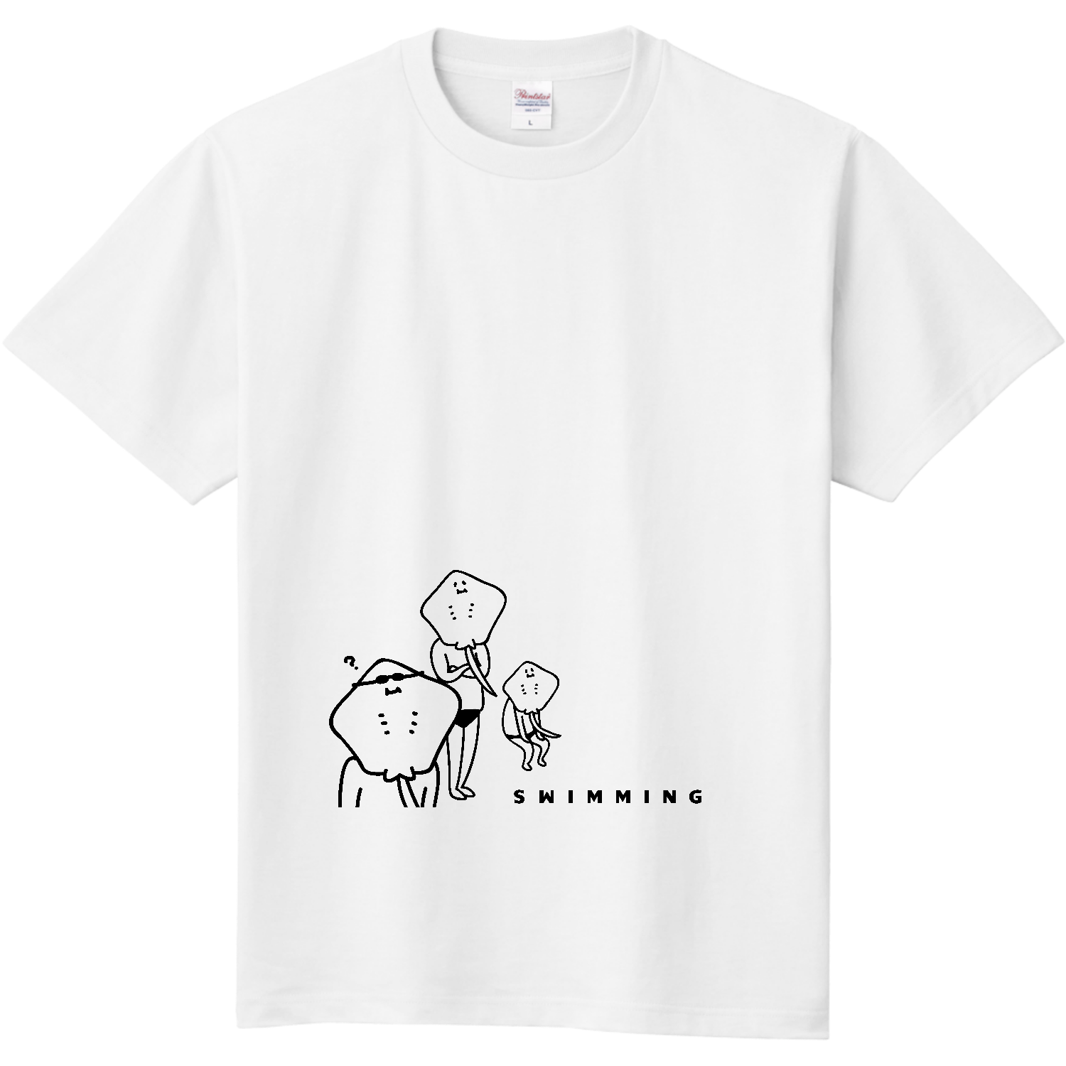 水泳　・エイと泳ぐ 定番Ｔシャツ
