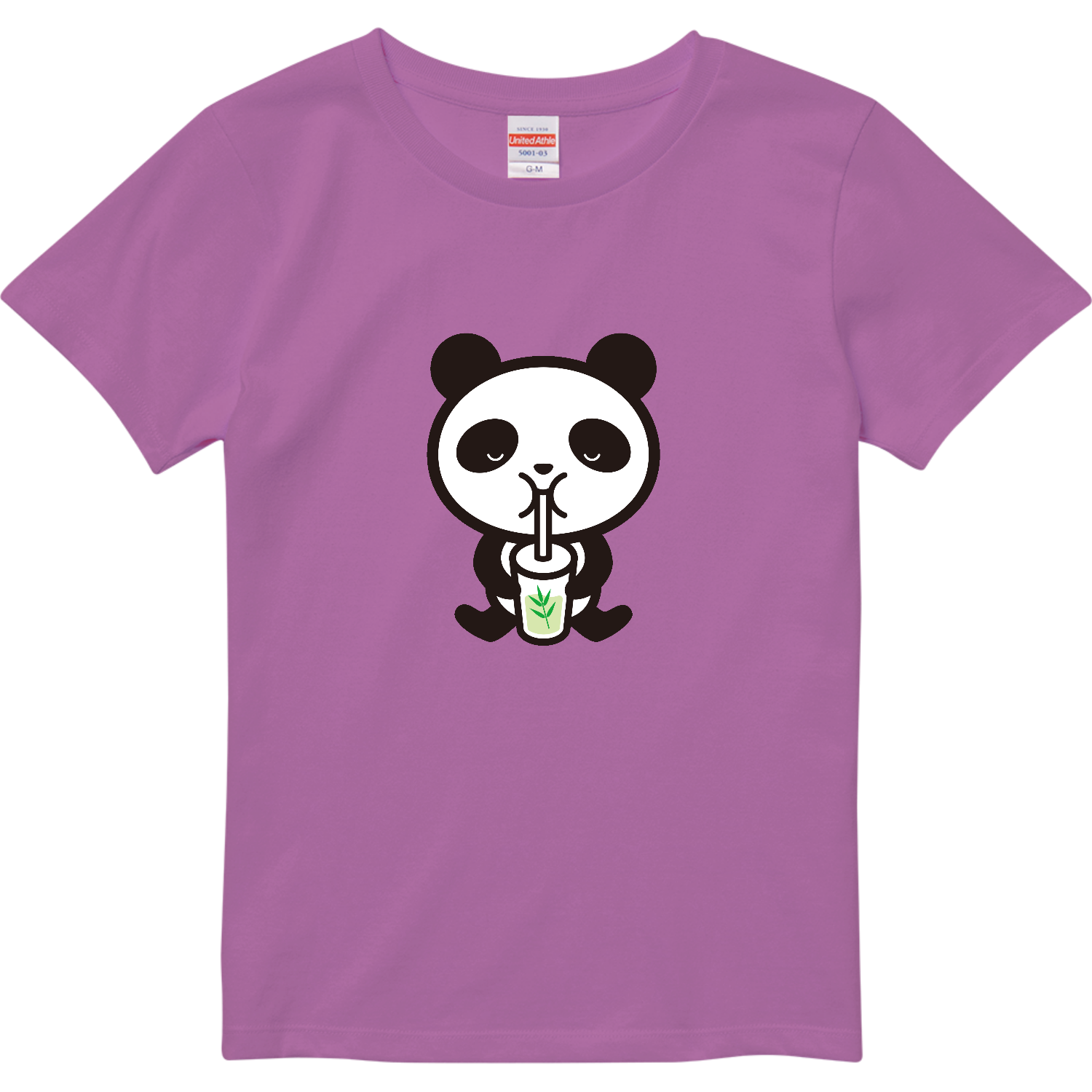 パンダ・笹ジュース ハイクオリティーTシャツ（ガールズ）