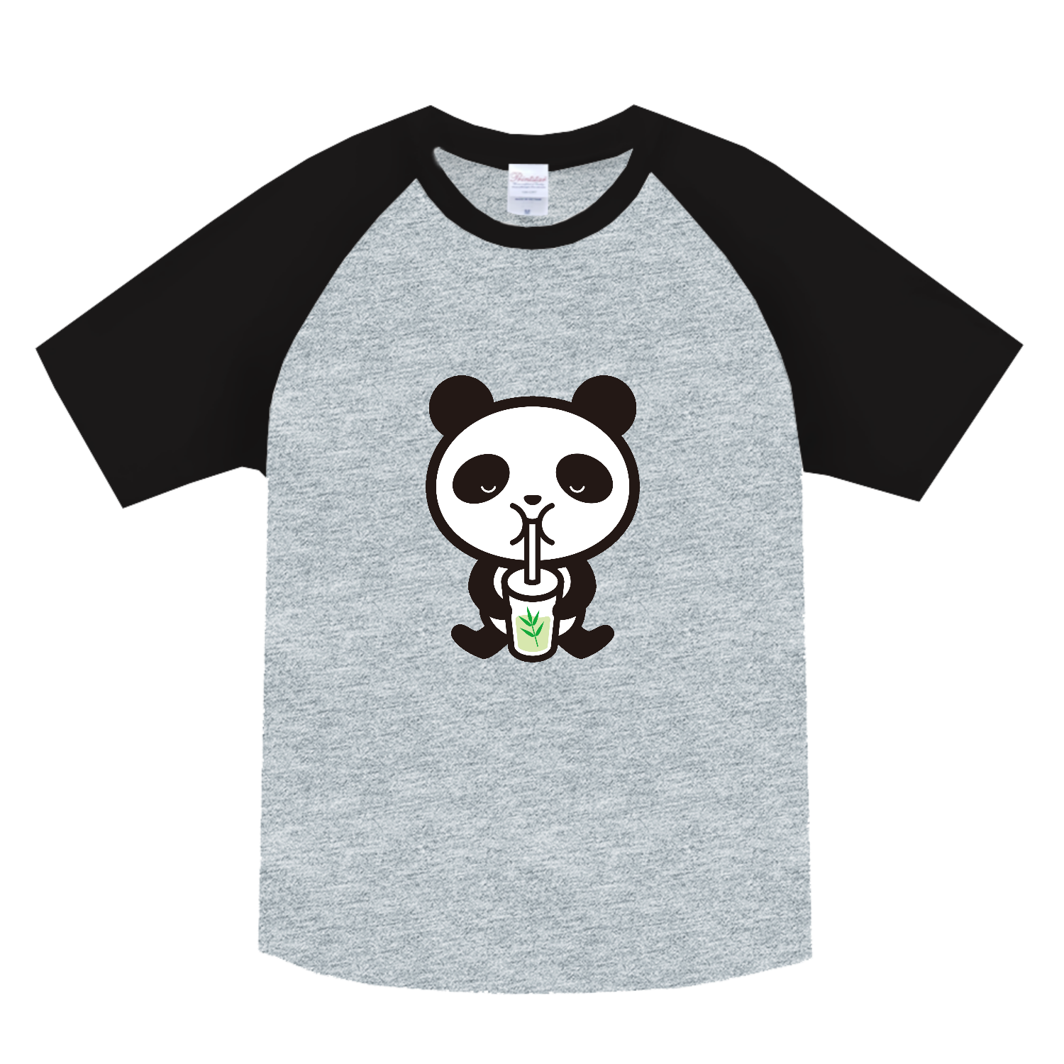 パンダ・笹ジュース ヘビーウェイトラグランＴシャツ