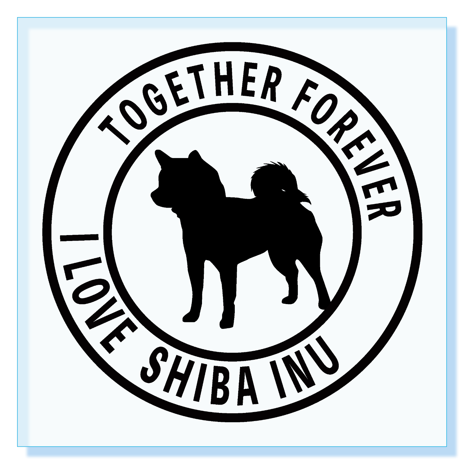 柴犬のシンプルマークロゴ アクリルブロック (100 x 100mm)