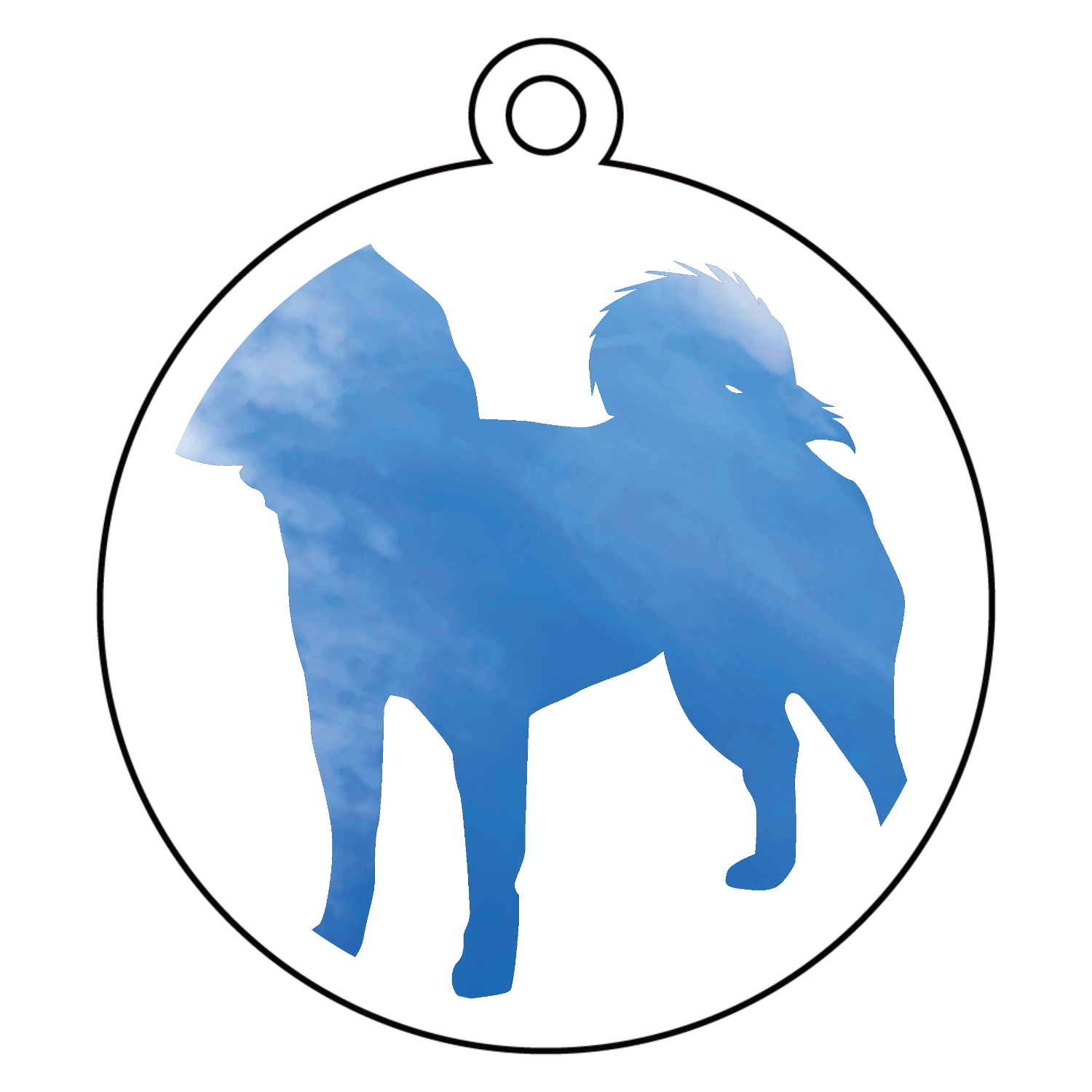 青空の柴犬 アクリルキーホルダー　丸型 (6cm)