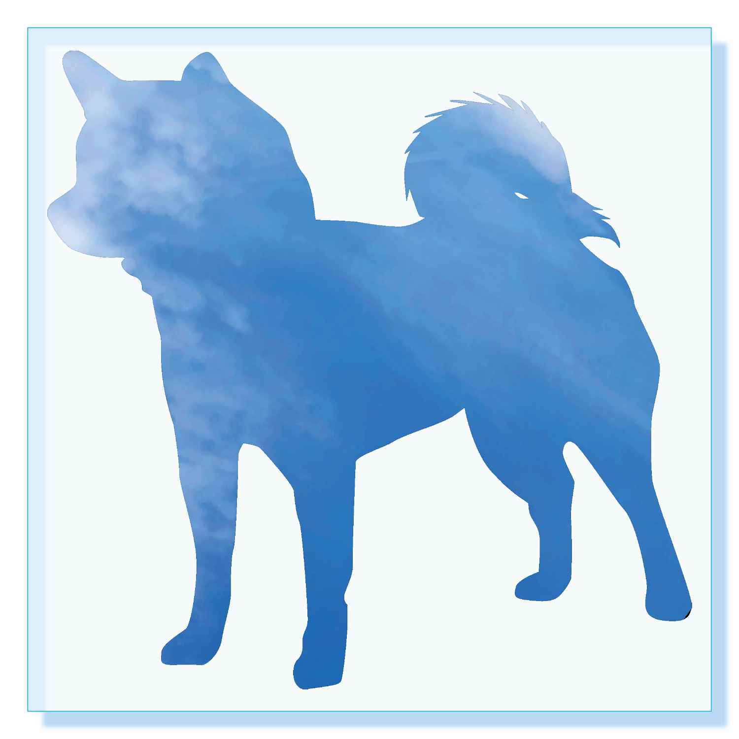 青空の柴犬 アクリルブロック (100 x 100mm)