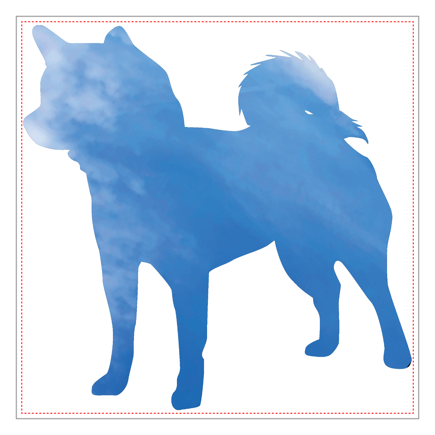 青空の柴犬アクリルブロック1