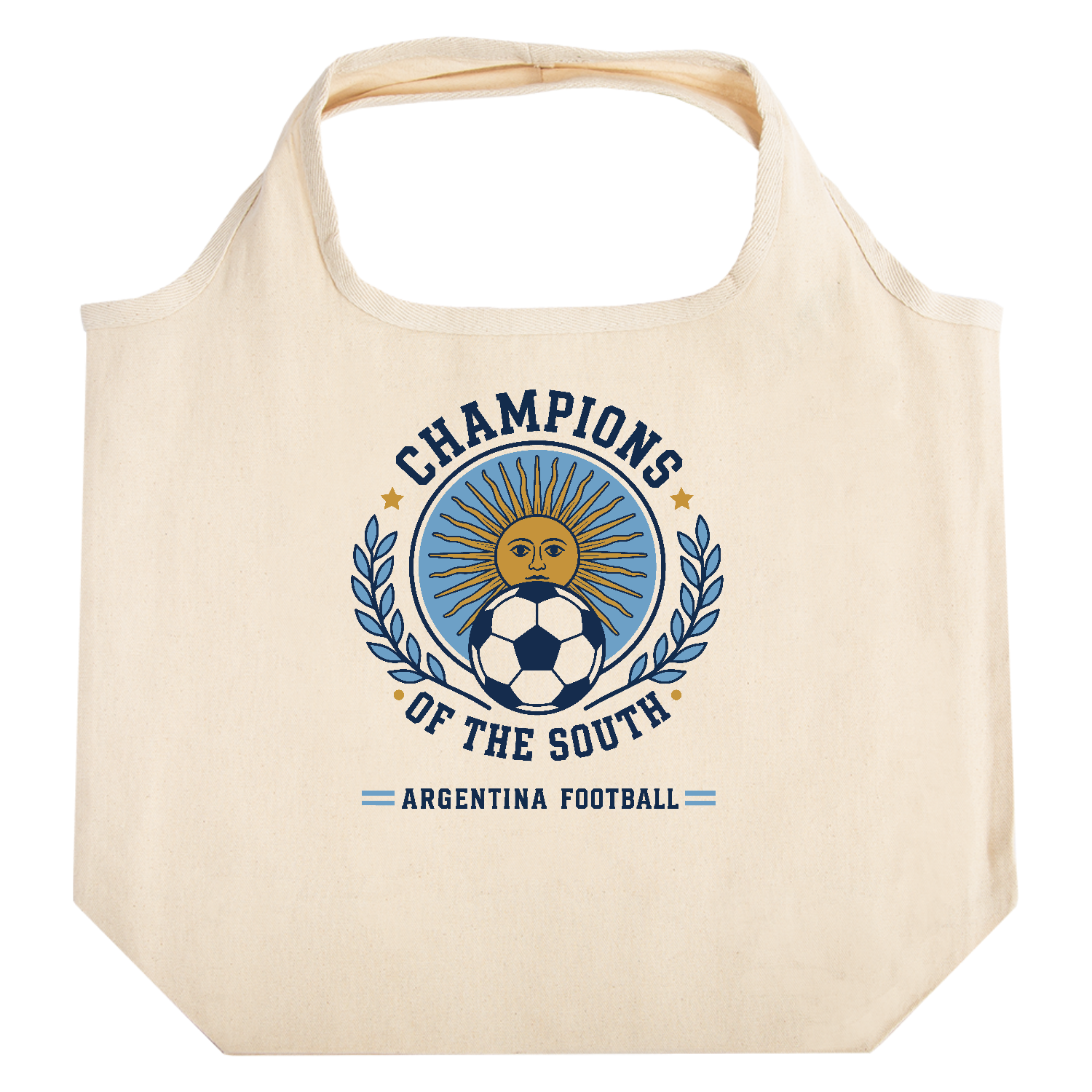 アルゼンチン サッカー エンブレム【CHAMPIONS OF THE SOUTH】 たためるマルシェ【白プリントあり】