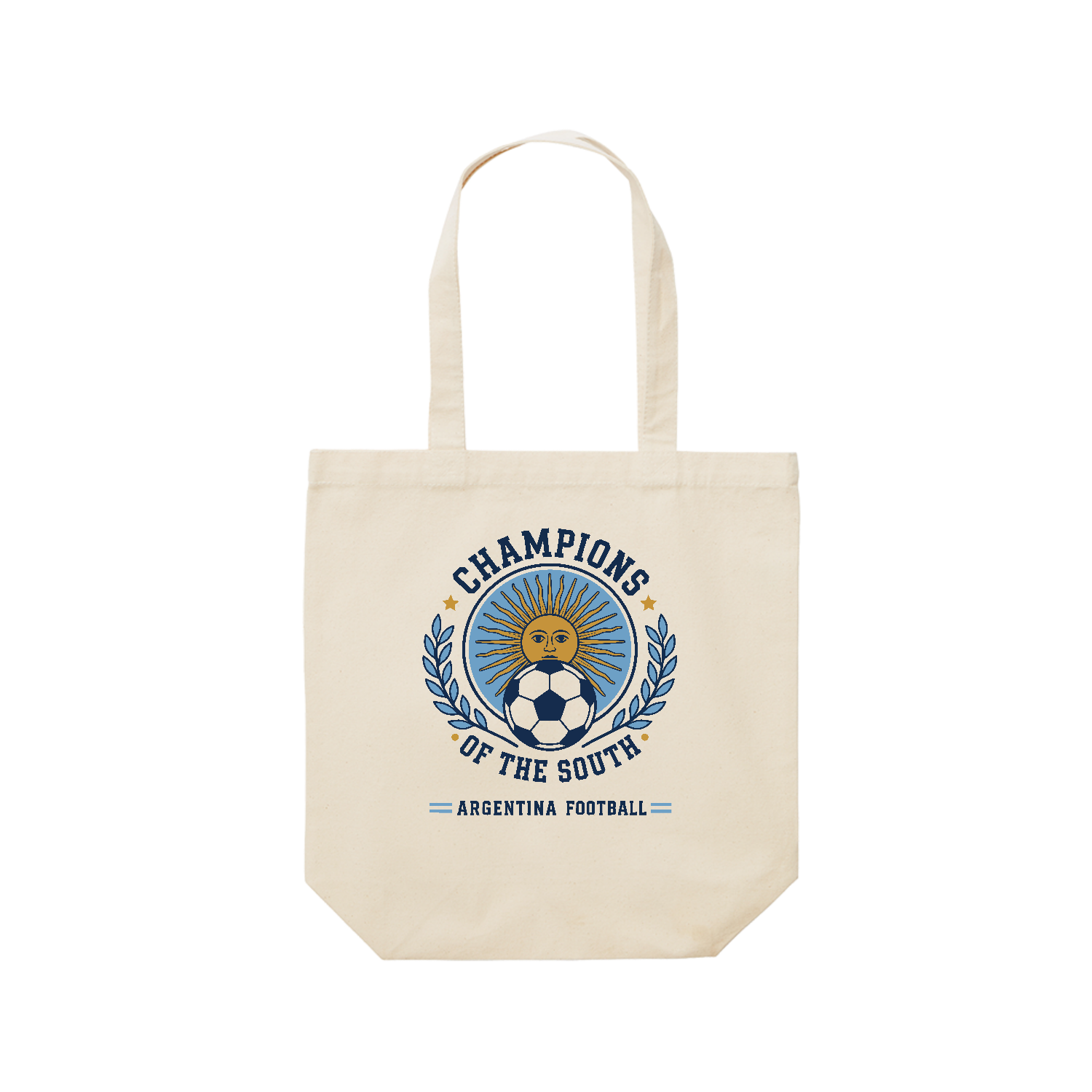 アルゼンチン サッカー エンブレム【CHAMPIONS OF THE SOUTH】 レギュラーキャンバストートバッグ(M) (フルカラー転写プリント)