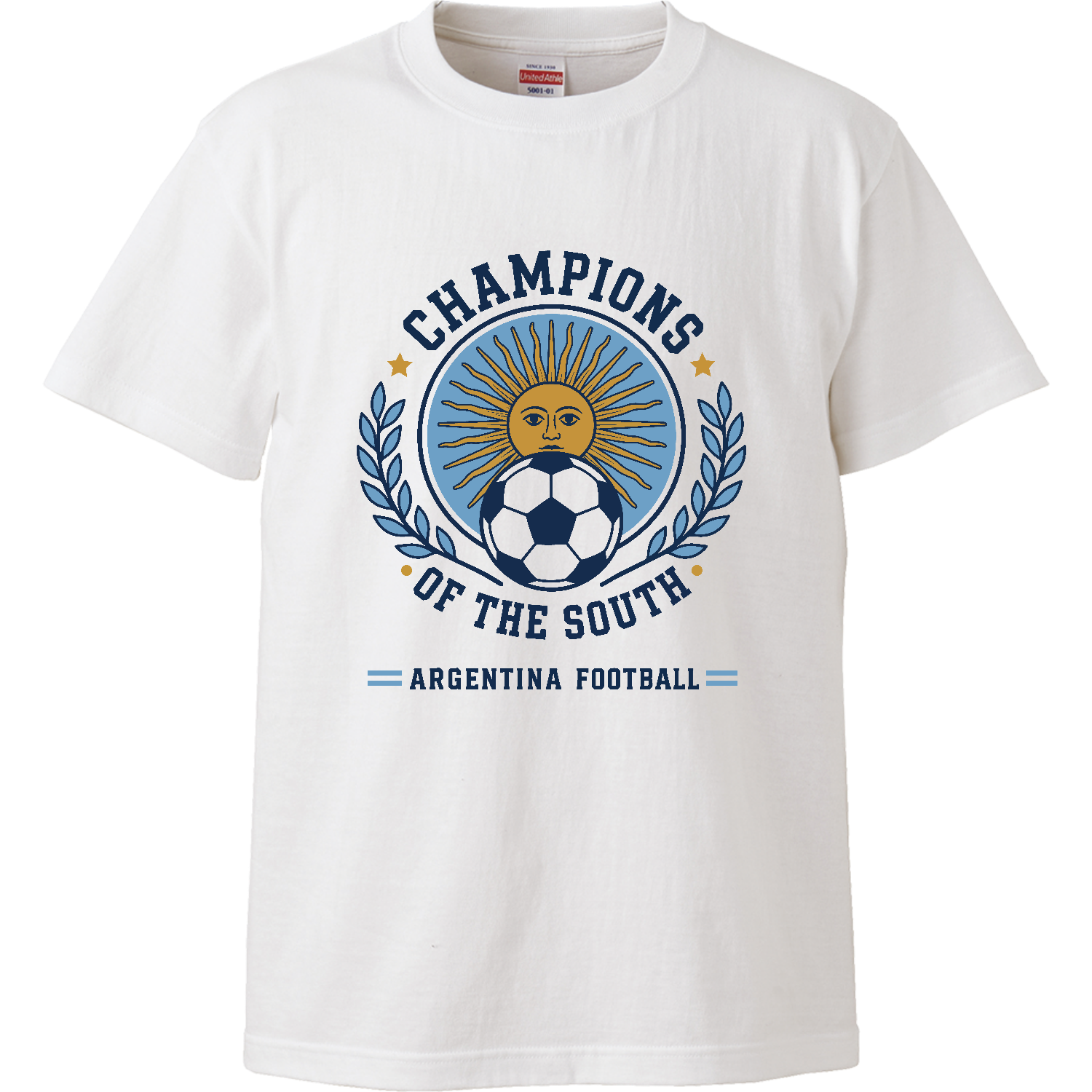 アルゼンチン サッカー エンブレム【CHAMPIONS OF THE SOUTH】 ハイクオリティーTシャツ