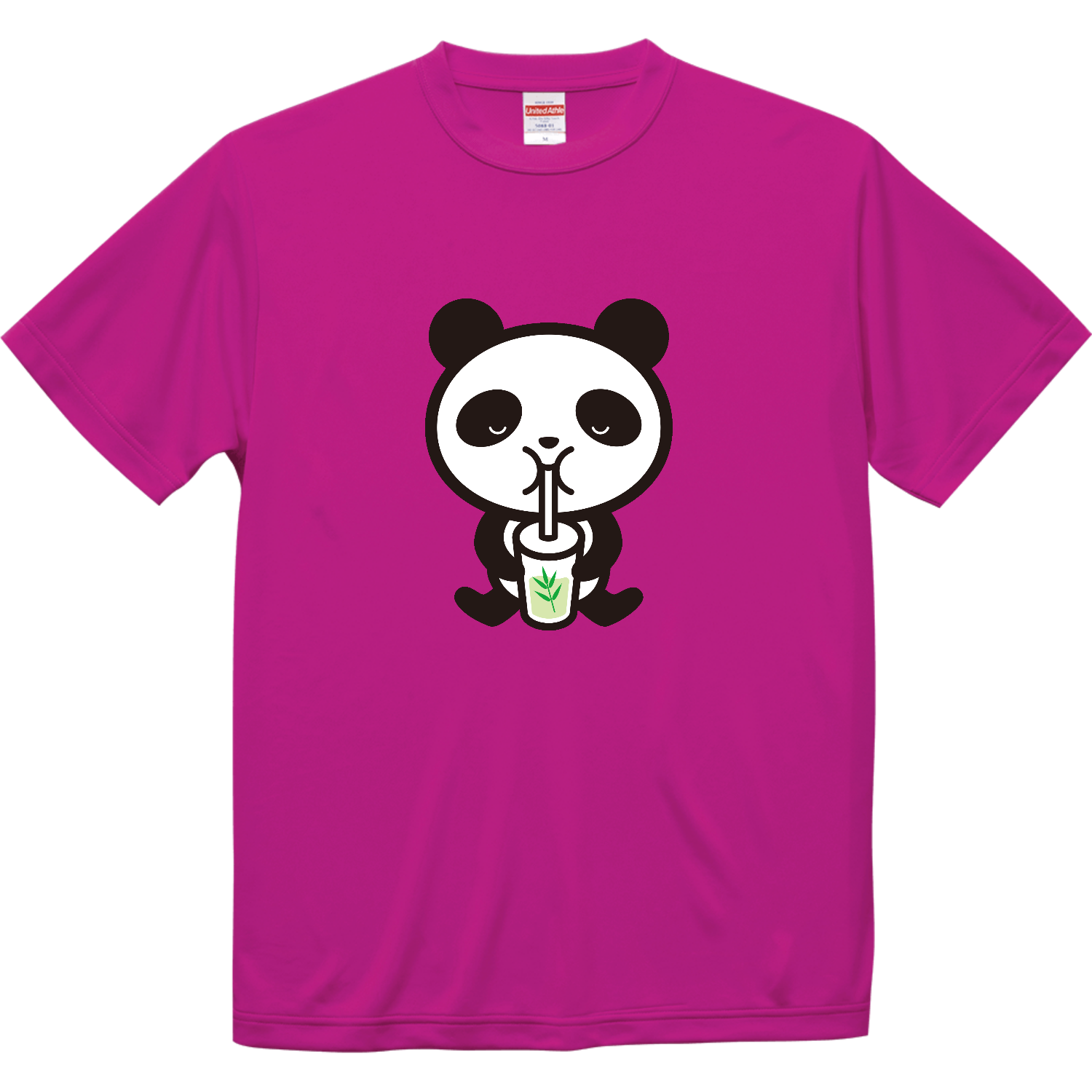 パンダ・笹ジュース ドライシルキータッチTシャツ