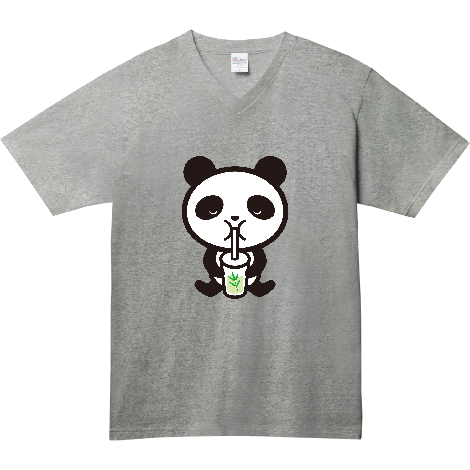 パンダ・笹ジュース 5.6オンス ヘビーウェイトVネックTシャツ