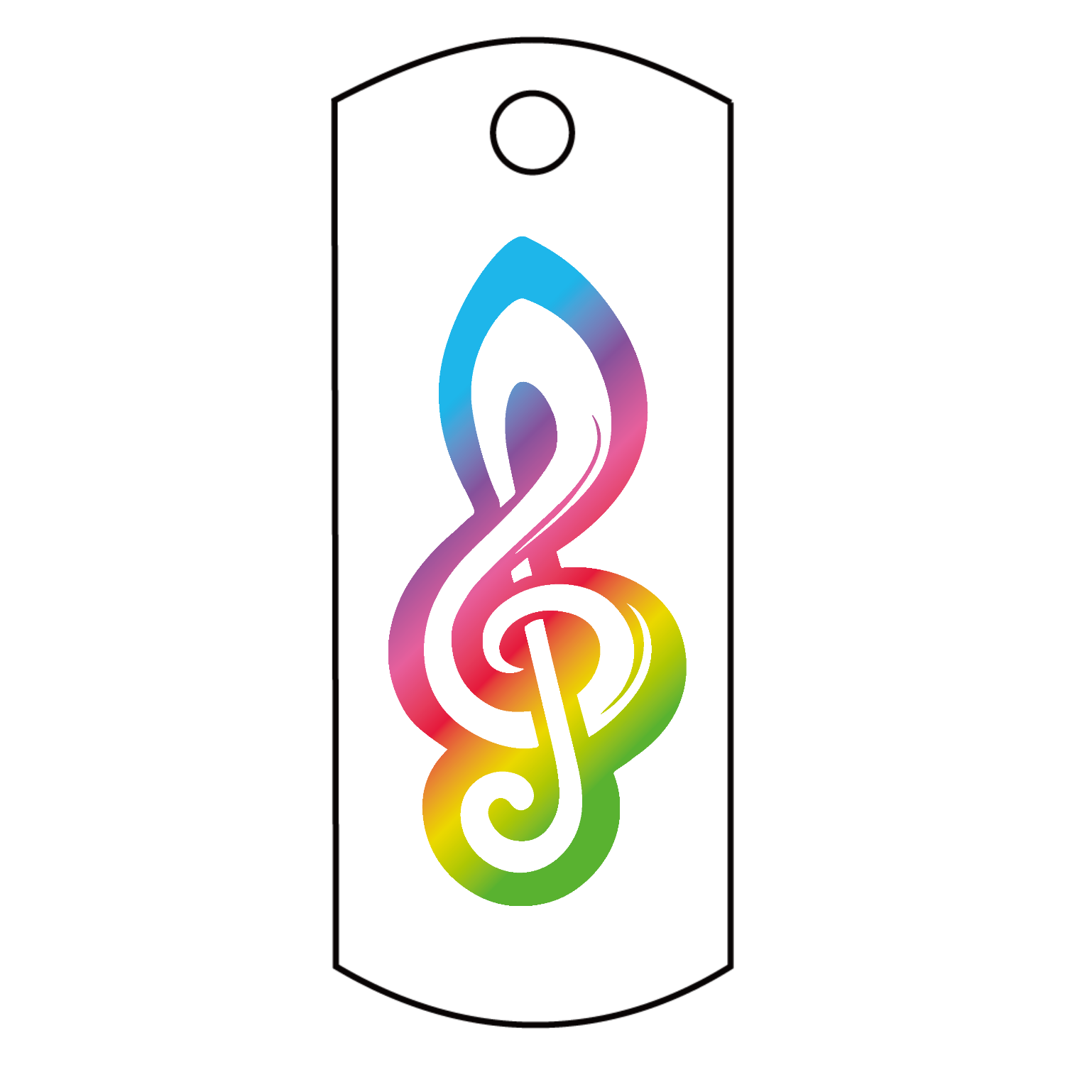 MUSIC・G clef ト音記号 2 アクリルキーホルダー　タグ型 (4cm)