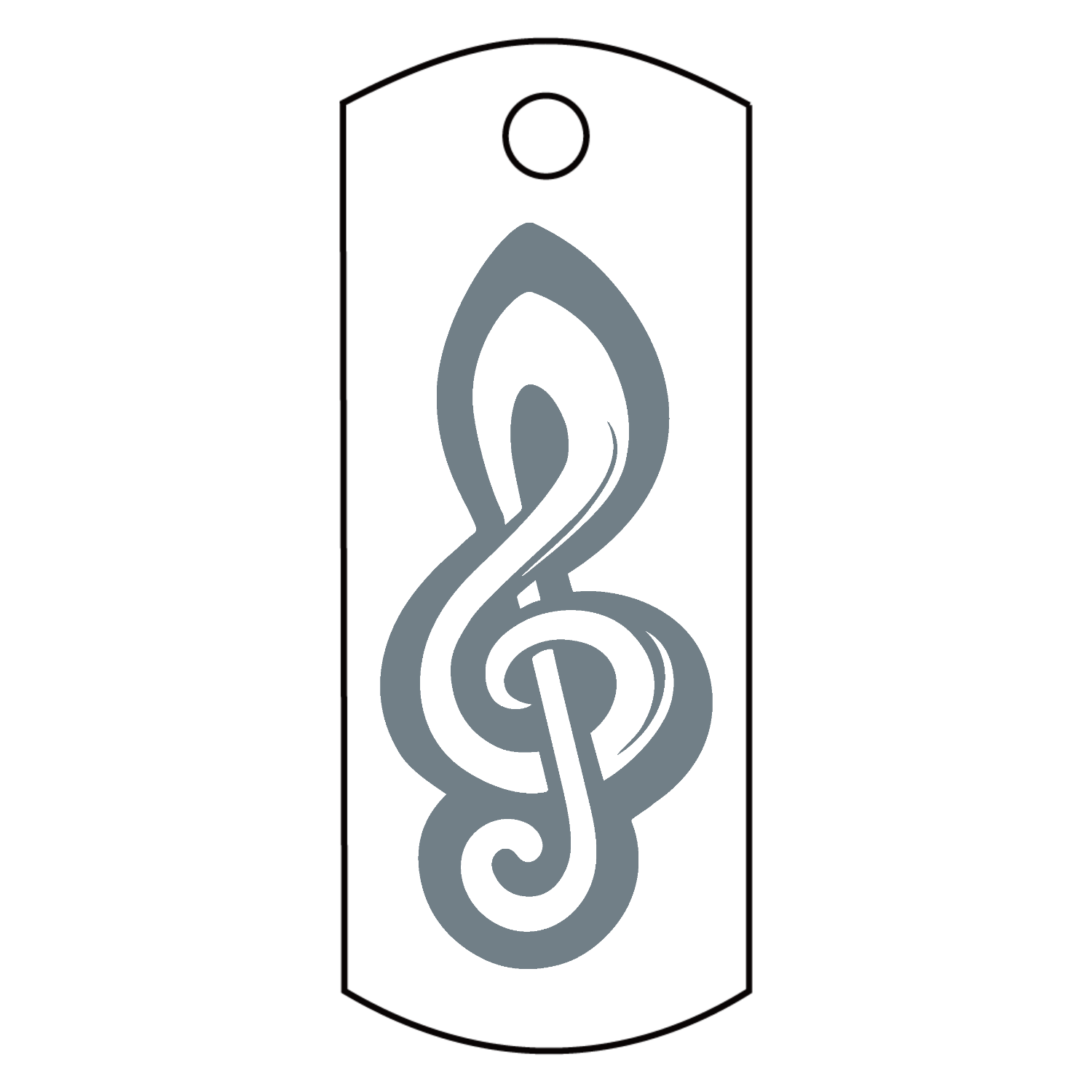 MUSIC・G clef ト音記号 1 アクリルキーホルダー　タグ型 (4cm)