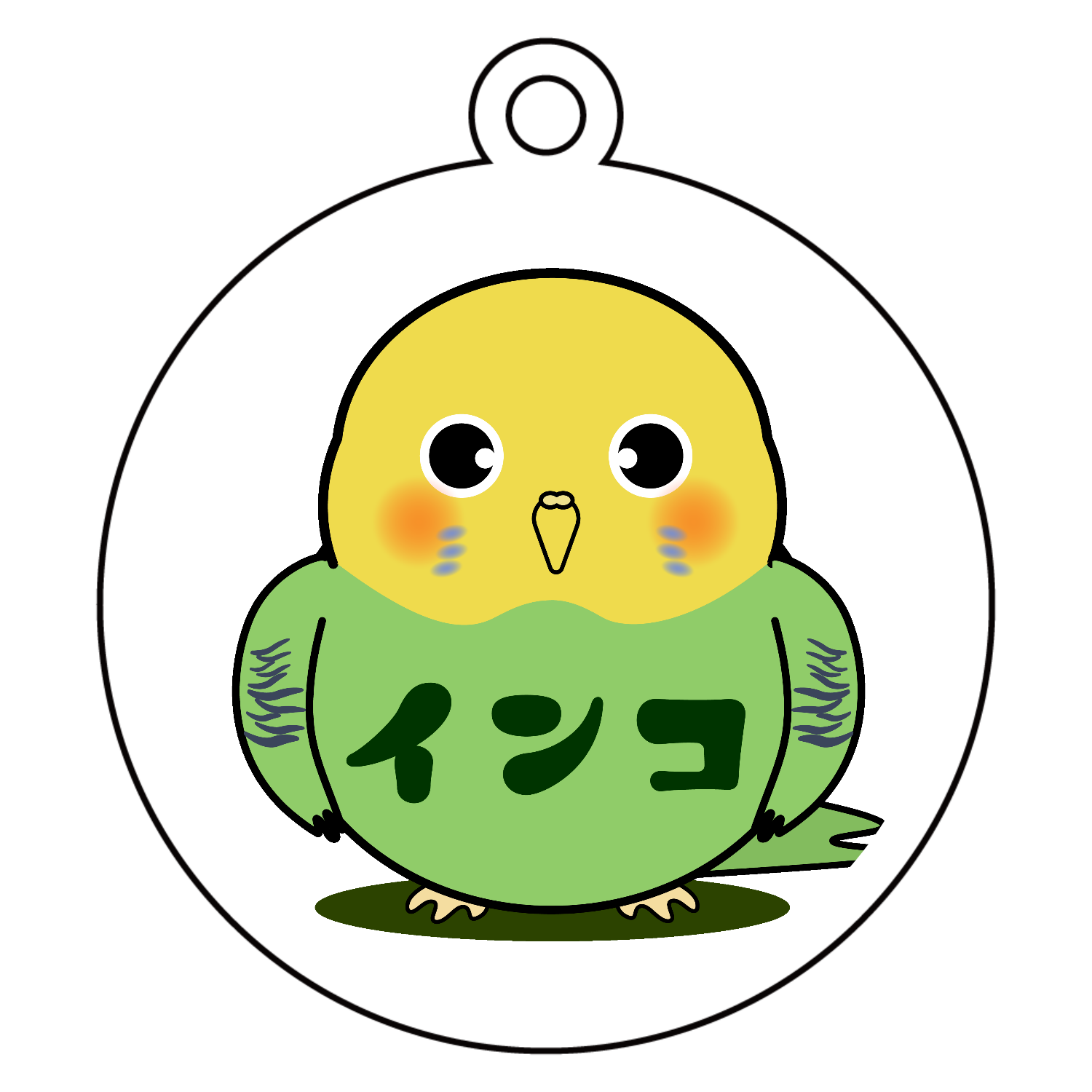 インコちゃんデザイン パネルサンプル ❀ハンドメイド❀ 予約ページ　1 可愛いインコちゃん パネル｜チコデザ - オリラボマーケット