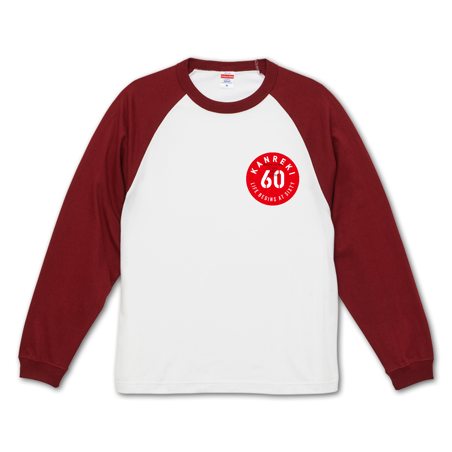 KANREKI・60・還暦・円形 ラグランロングスリーブTシャツ（1.6インチリブ）