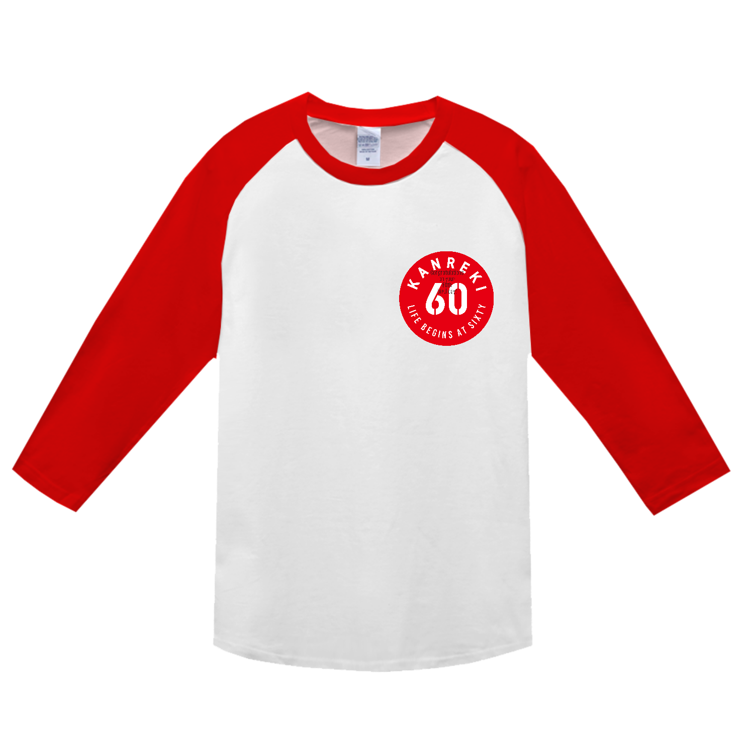 KANREKI・60・還暦・円形 ヘビーウェイトベースボールＴシャツ