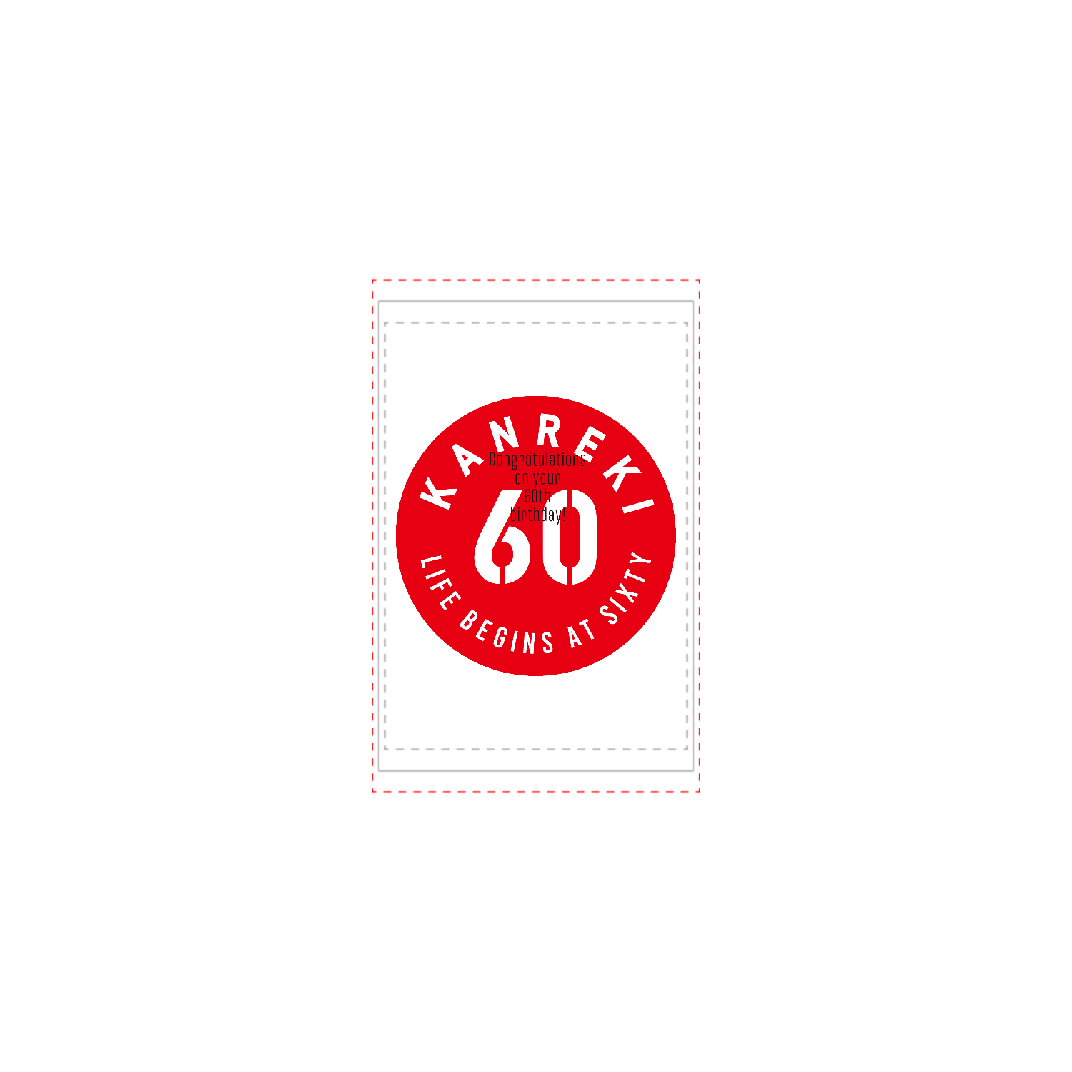 KANREKI・60・還暦・円形 タペストリー(B2サイズ／縦)