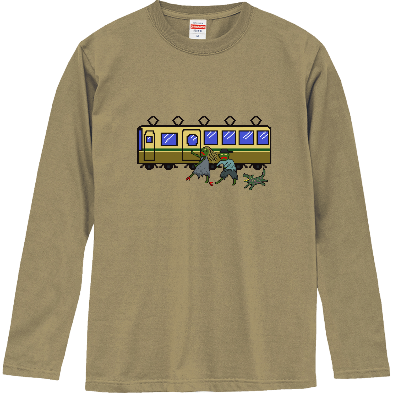 電車とゾンビ 長袖Tシャツ｜きなこもち - オリラボマーケット