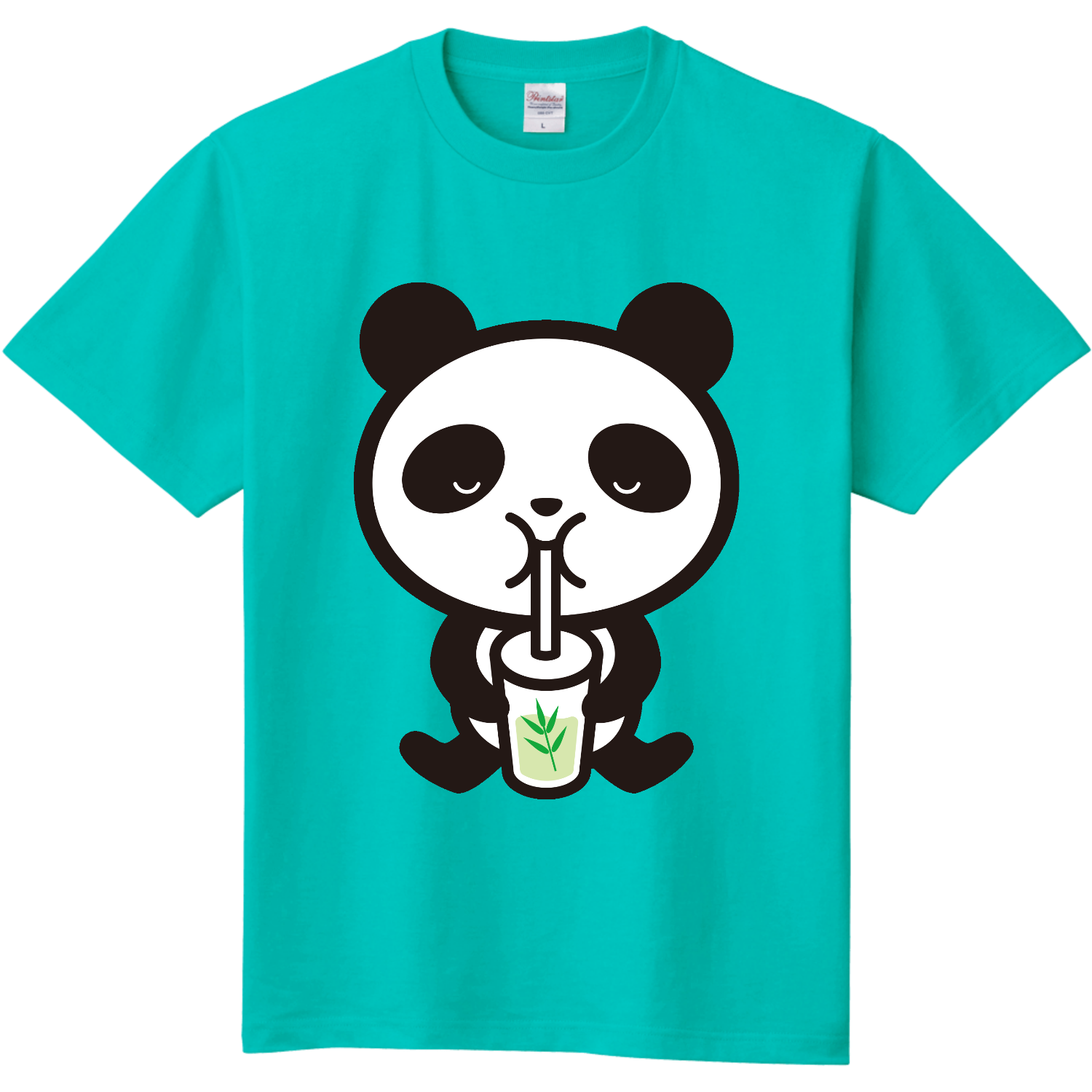 パンダ・笹ジュース キッズＴシャツ