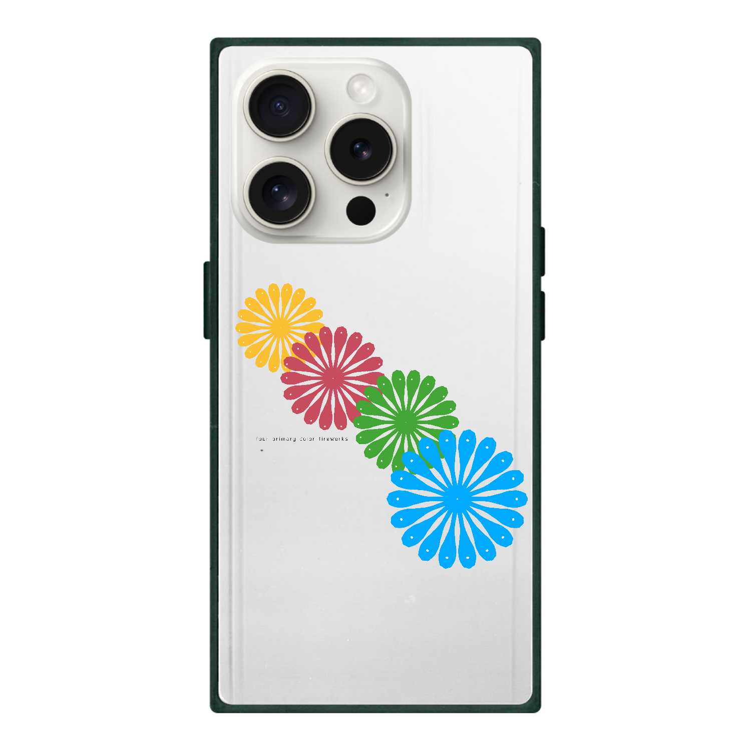 四原色花火 iPhone15Pro 背面強化ガラス(スクエア)
