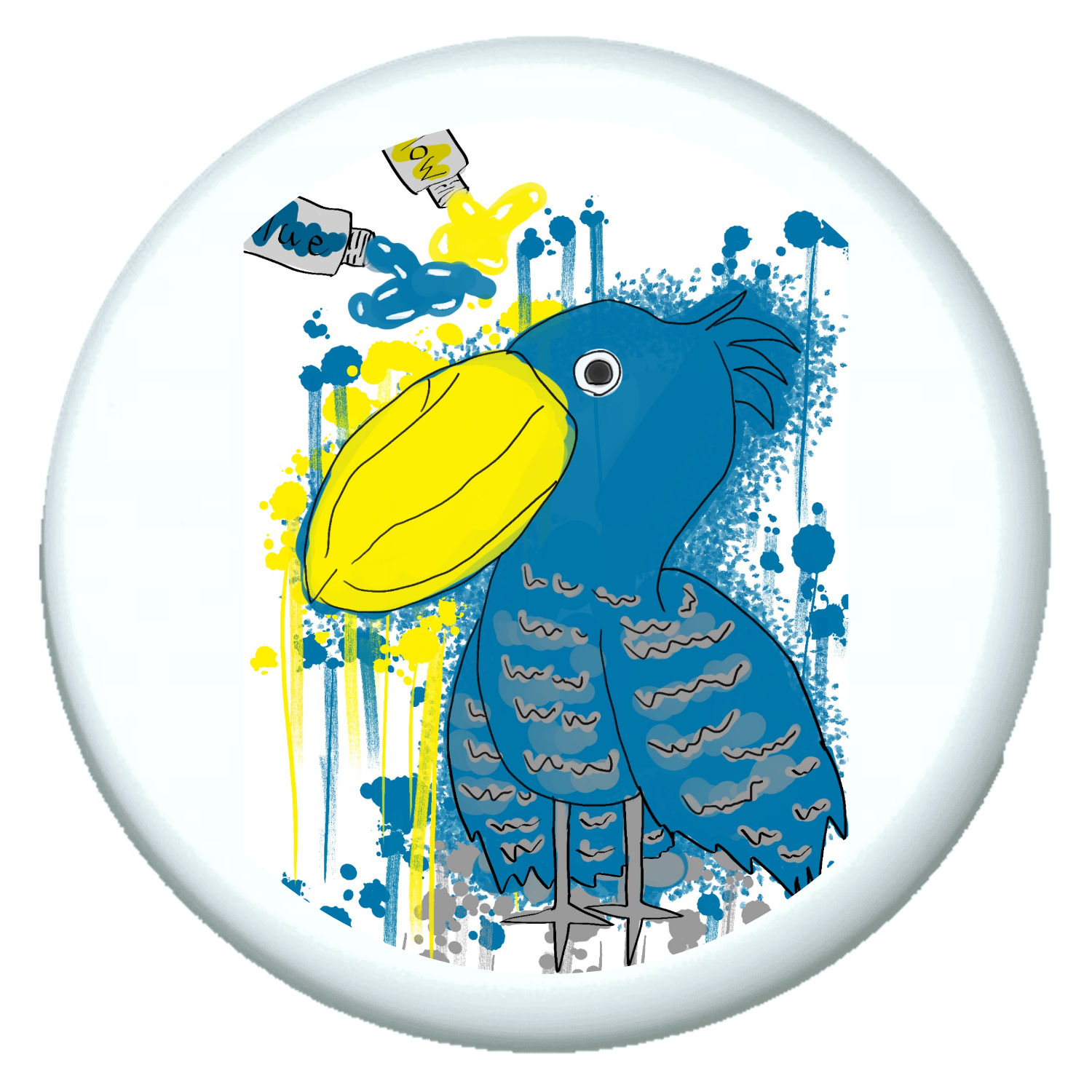 ハシビロコウ　絵具　version プチ缶ソフト