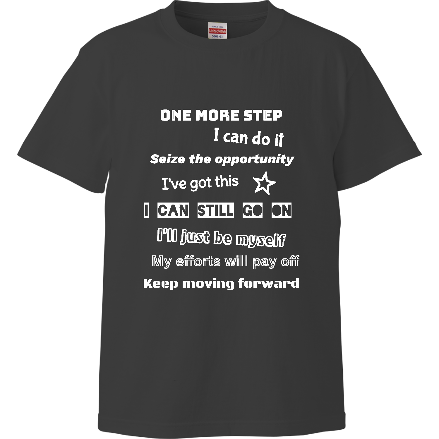 詰め込み自分エール(ホワイト) Tシャツ｜Penguin24design+ - オリラボ