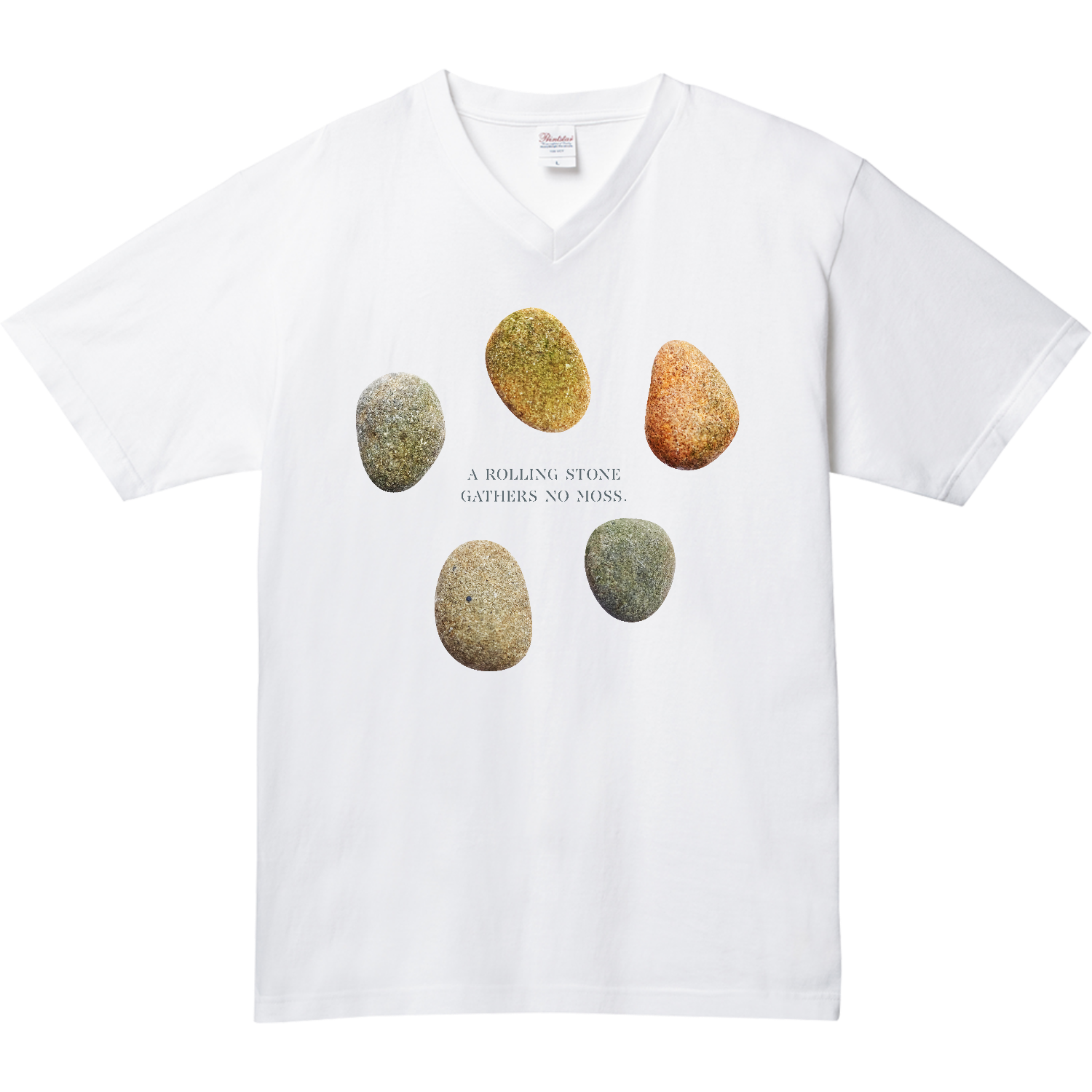 転がる石には苔が生えない 5.6オンス ヘビーウェイトVネックTシャツ