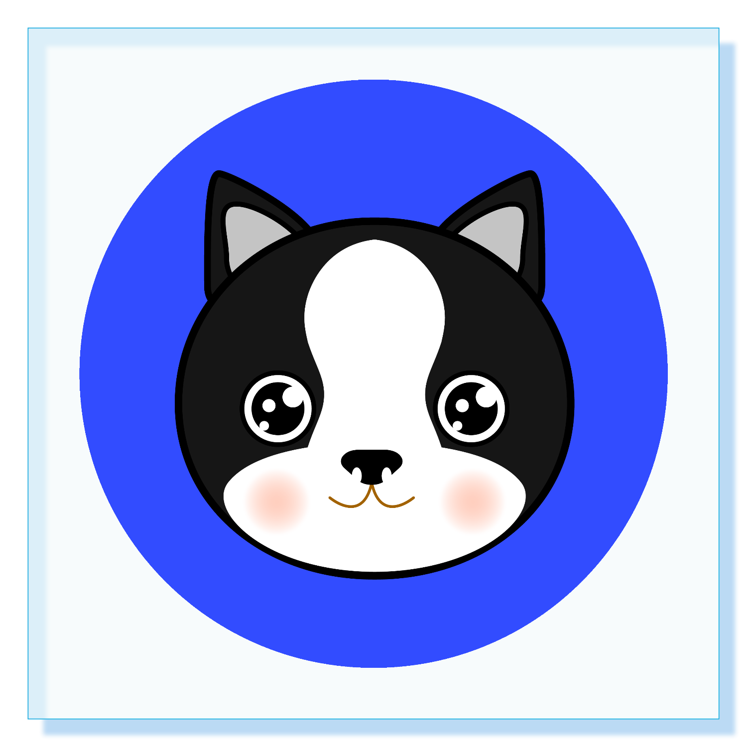可愛いフレンチブルドッグマーク アクリルブロック (100 x 100mm)