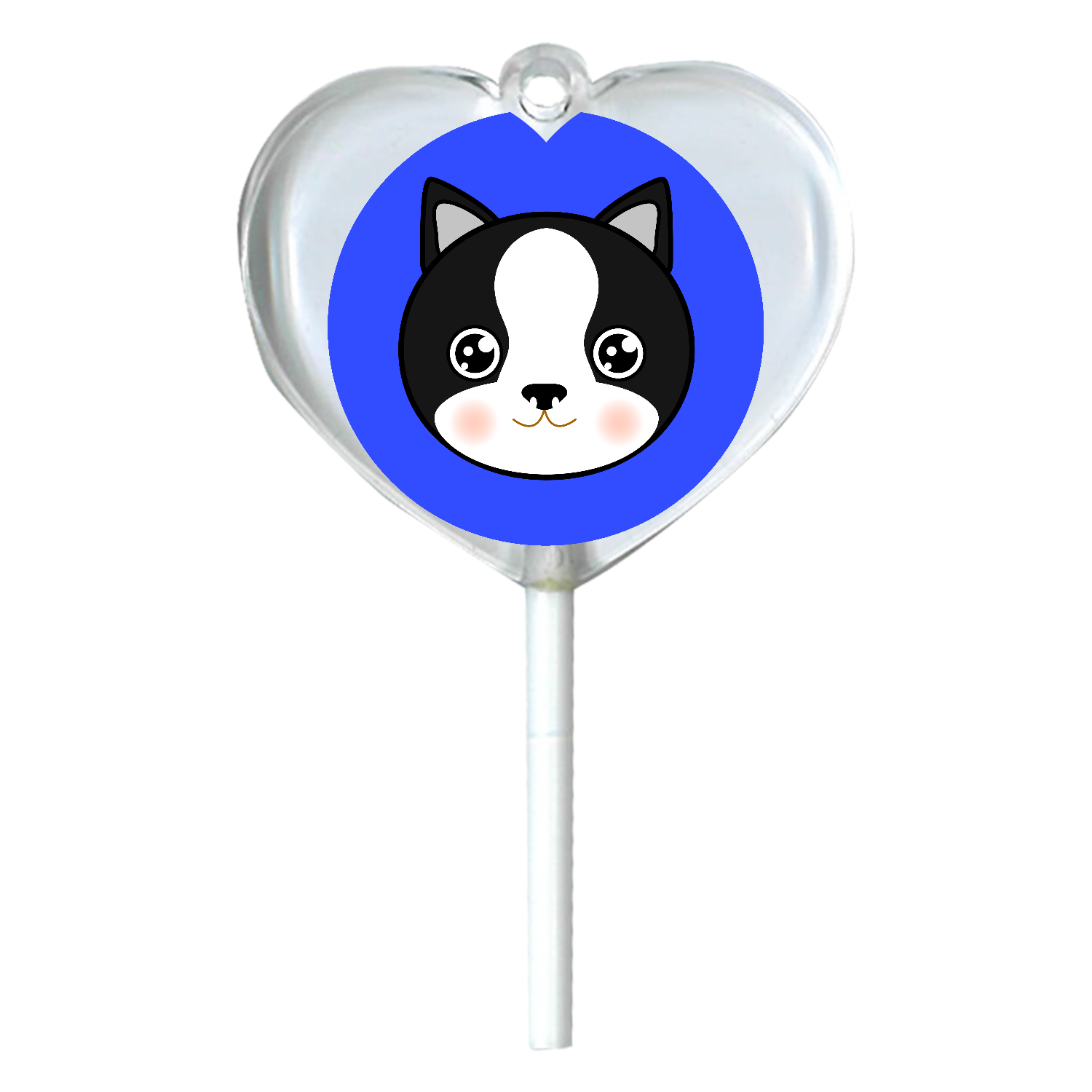 可愛いフレンチブルドッグマーク ハートキャンディアクリルチャーム