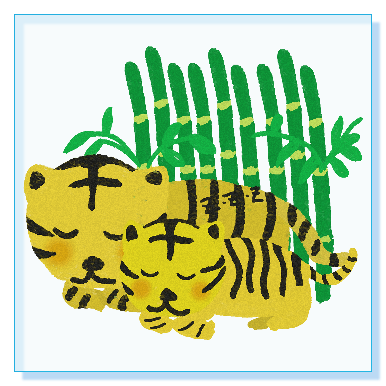 眠れる虎ちゃん・・・ アクリルブロック (100 x 100mm)