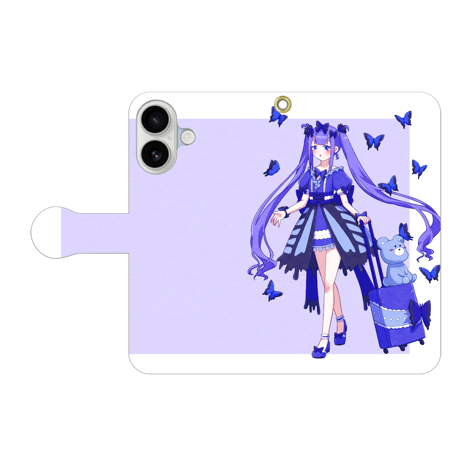 蝶々ちゃんのスマホケース 手帳型ベルト付きiPhone17