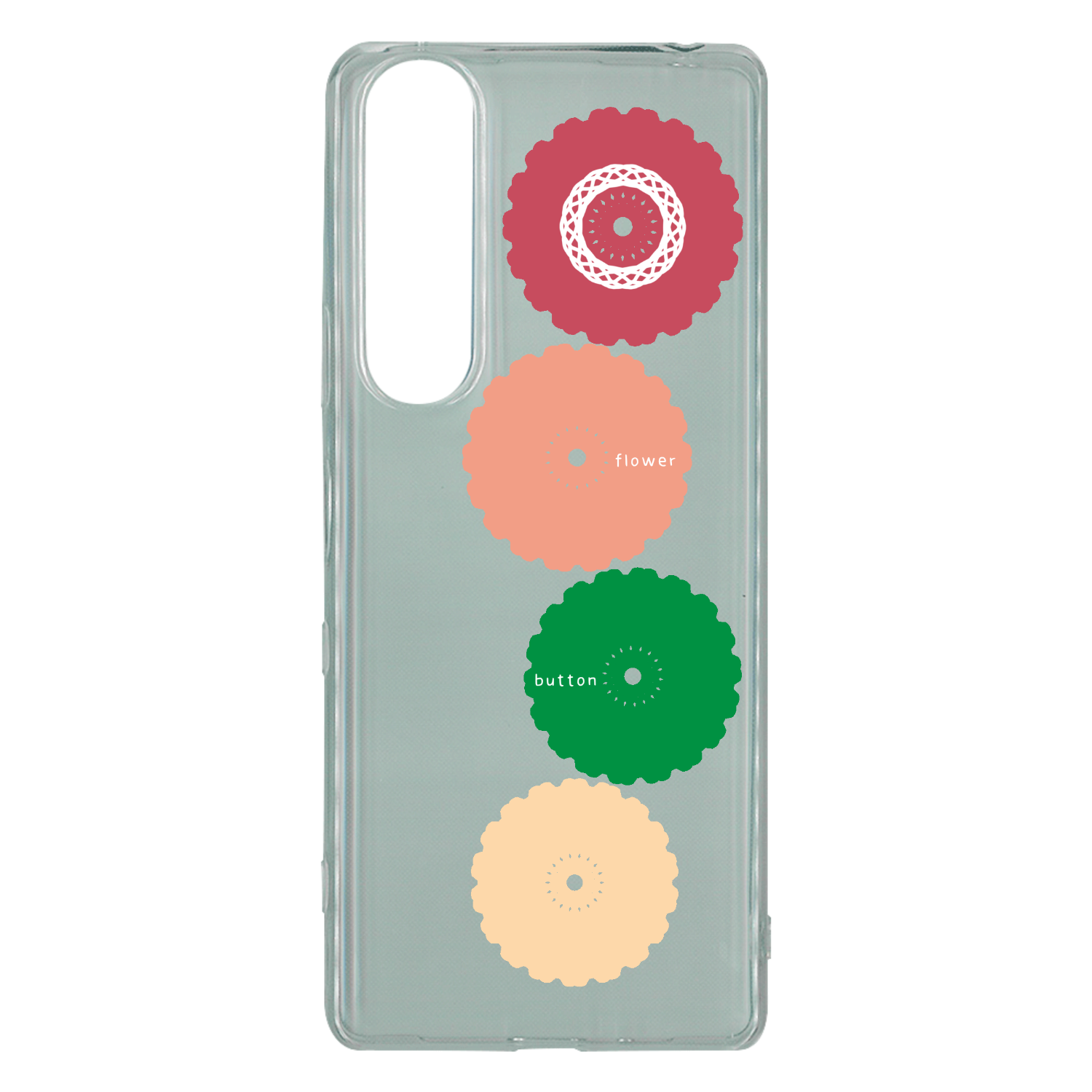 ボタンフラワー Xperia 1 III SO-51B/SOG03 TPUケース
