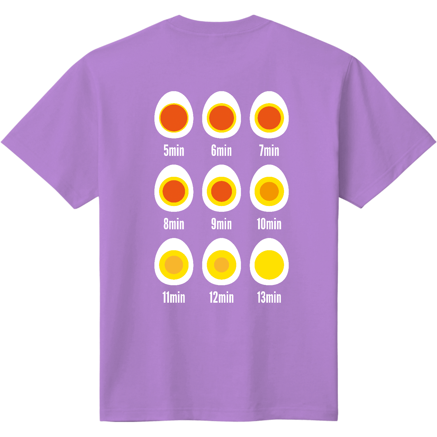 【背面プリント】ゆで卵早見表 定番Ｔシャツ