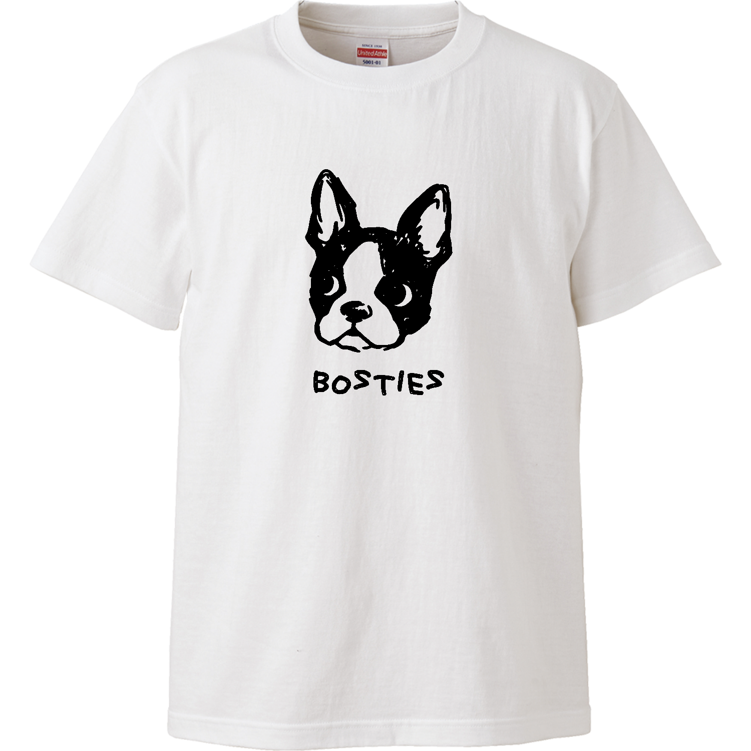 ボストンテリア フェイス BKハイクオリティーTシャツ1