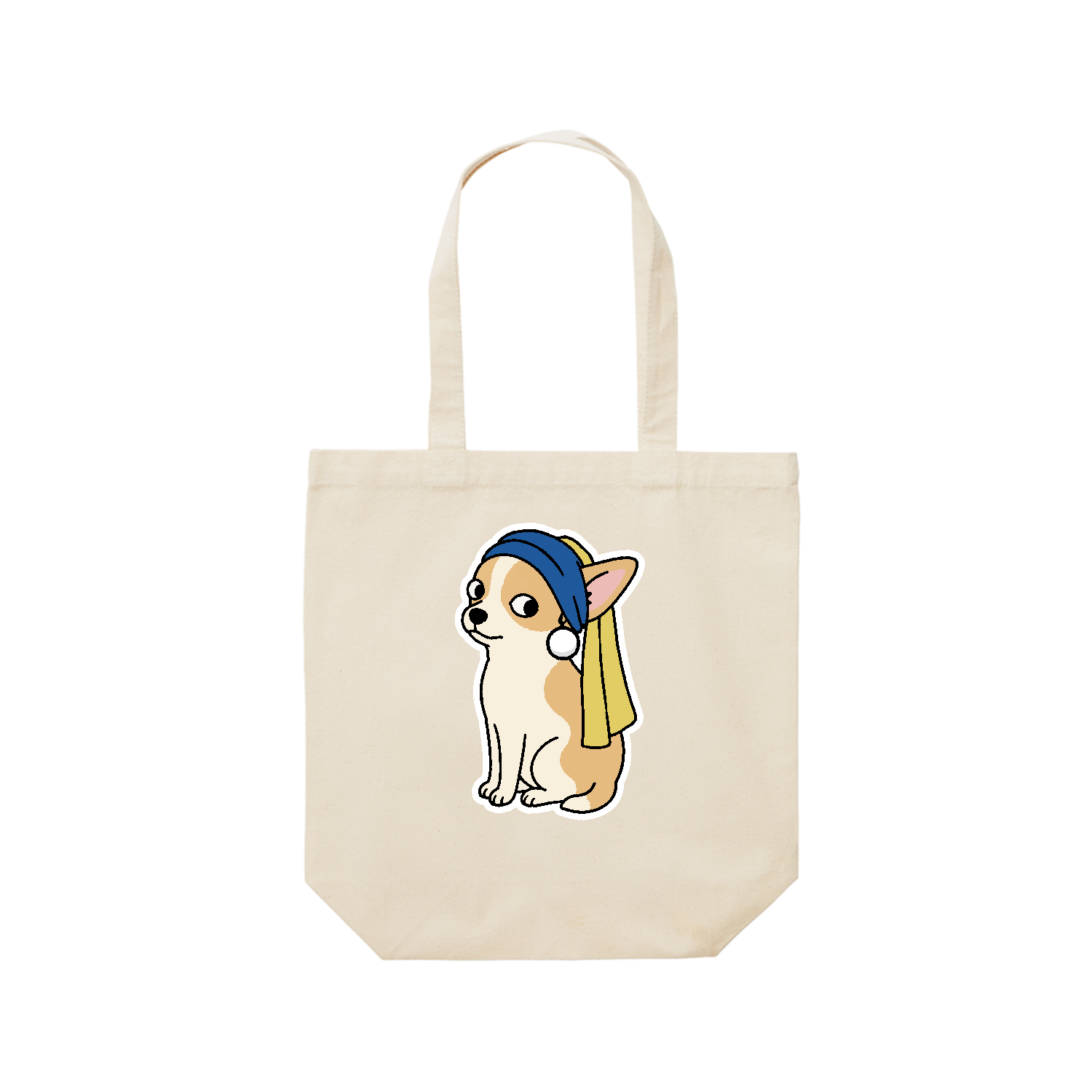 真珠の耳飾りのチワワ【名画パロディー・犬】 Tシャツ｜オノマトピア