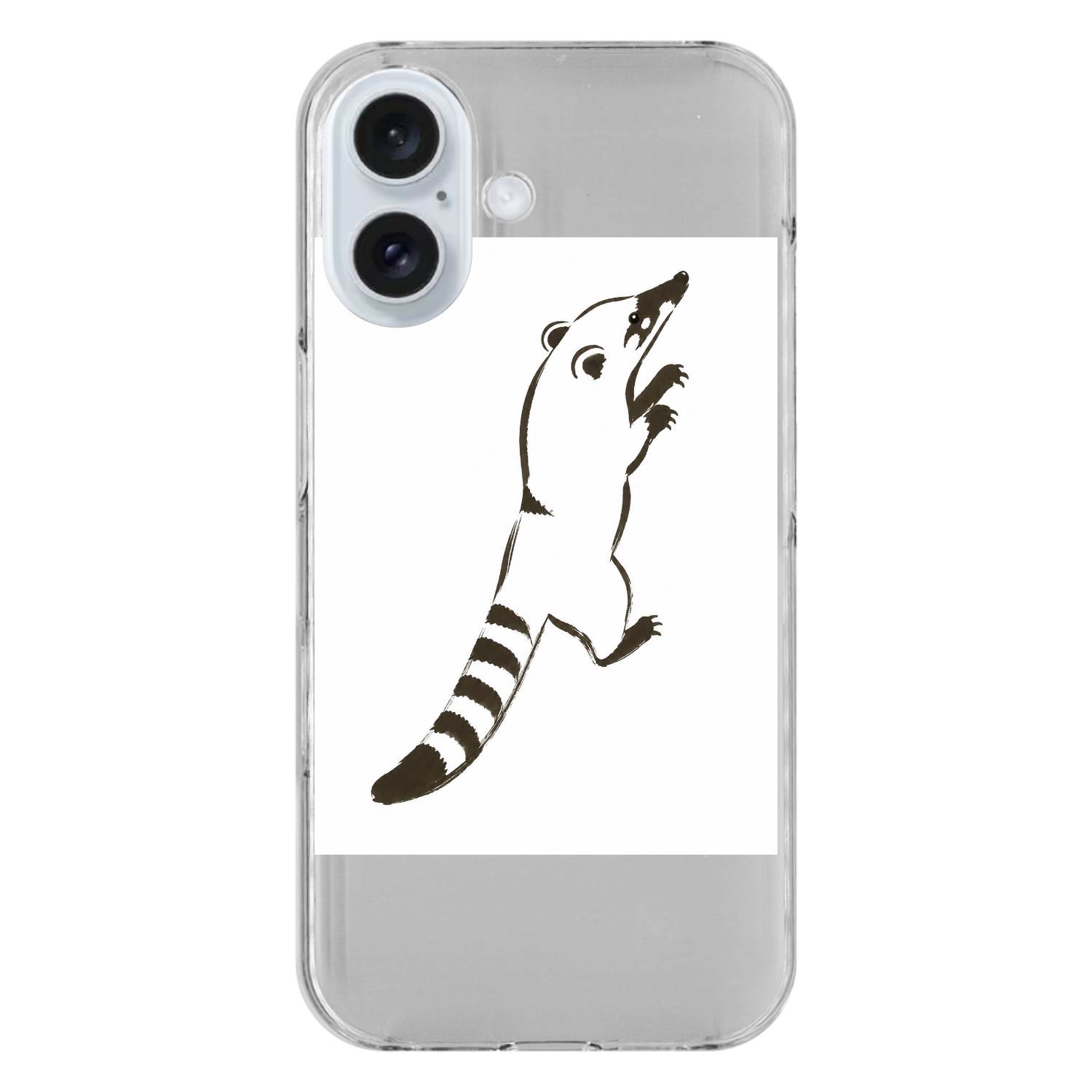 よじ登りたいハナグマ iPhone16 (透明)(ハードケース)