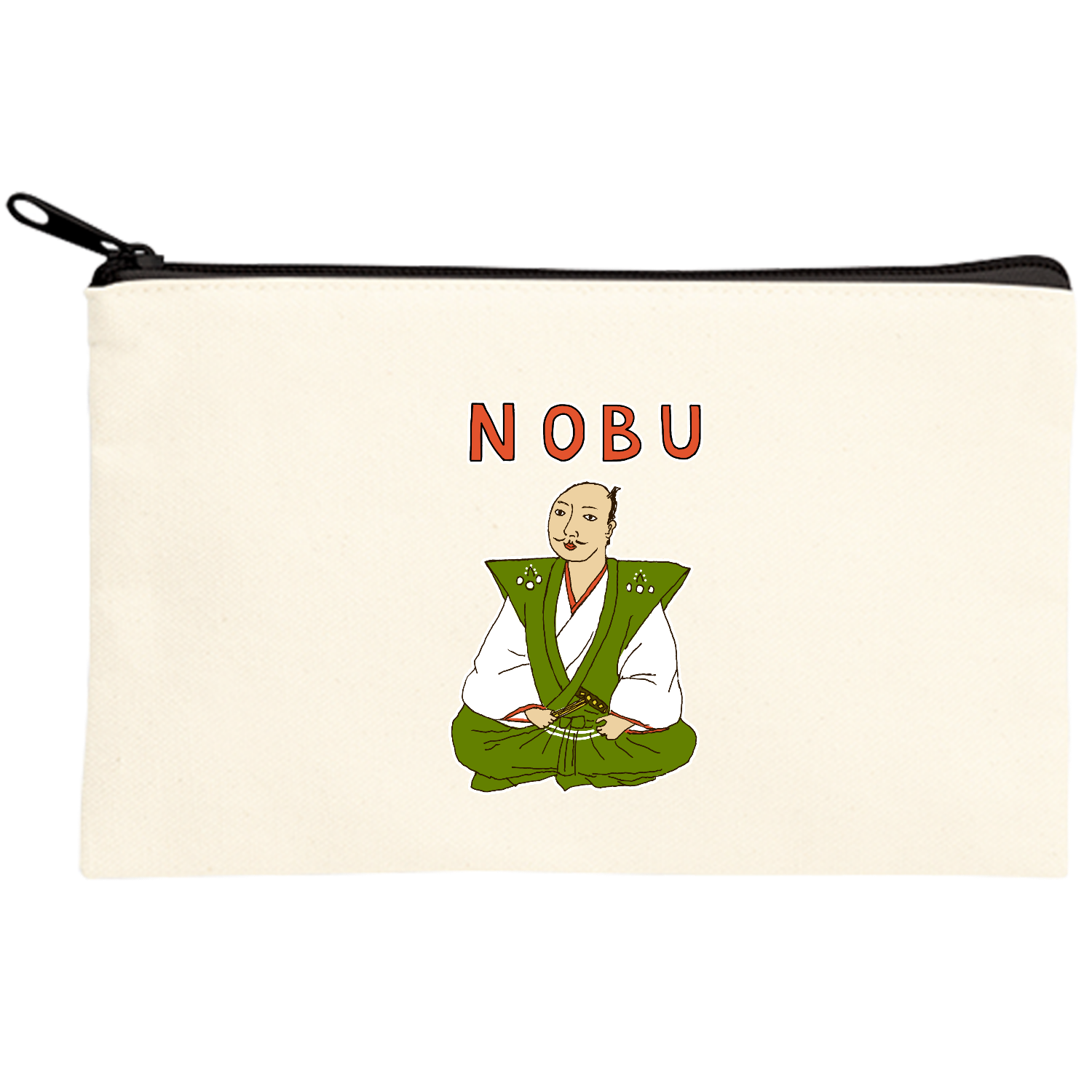 ノブ専用デザイン「NOBU」 キャンバスポーチ(S)【白プリント有】